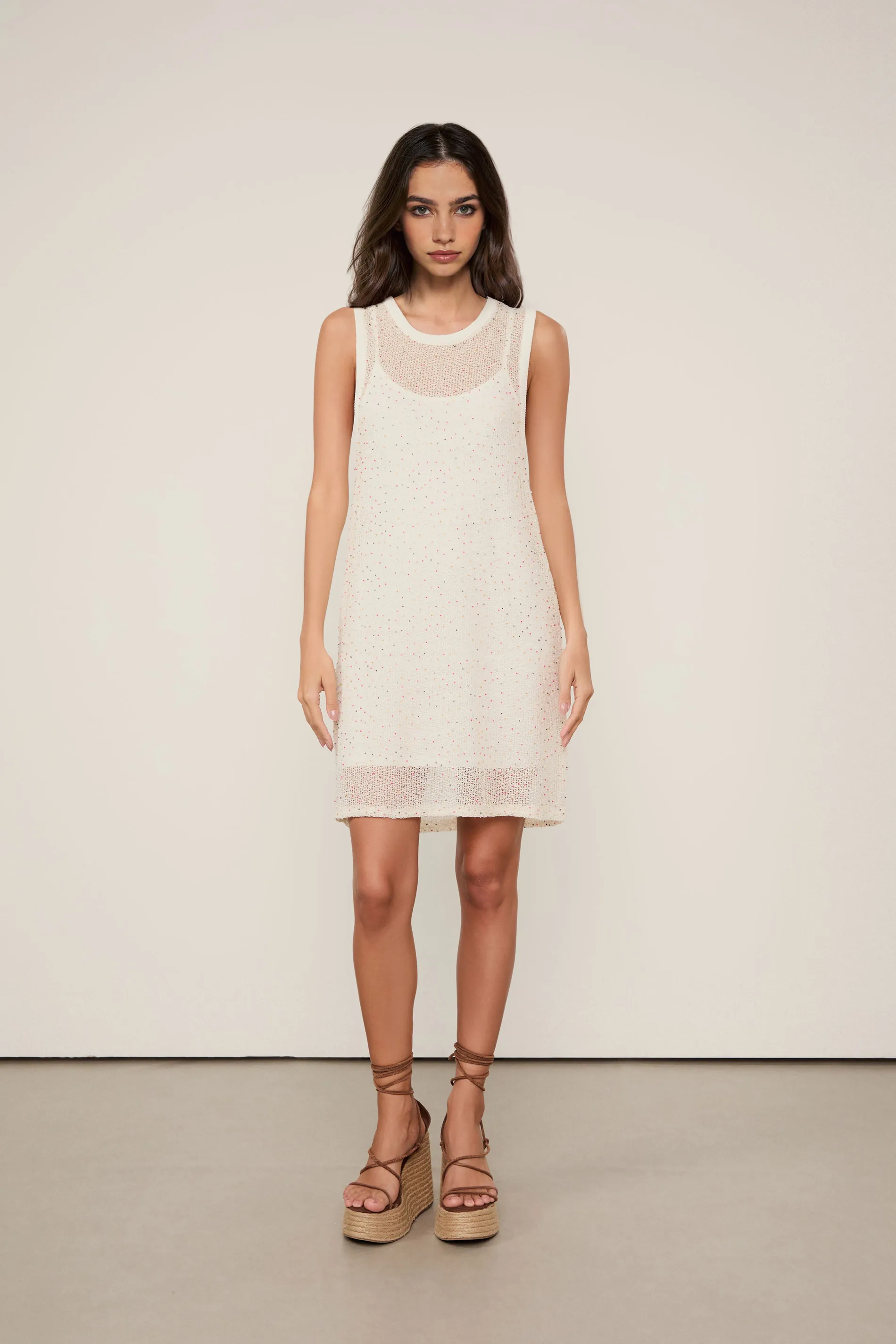 Vestido De Tricot Com Micanga