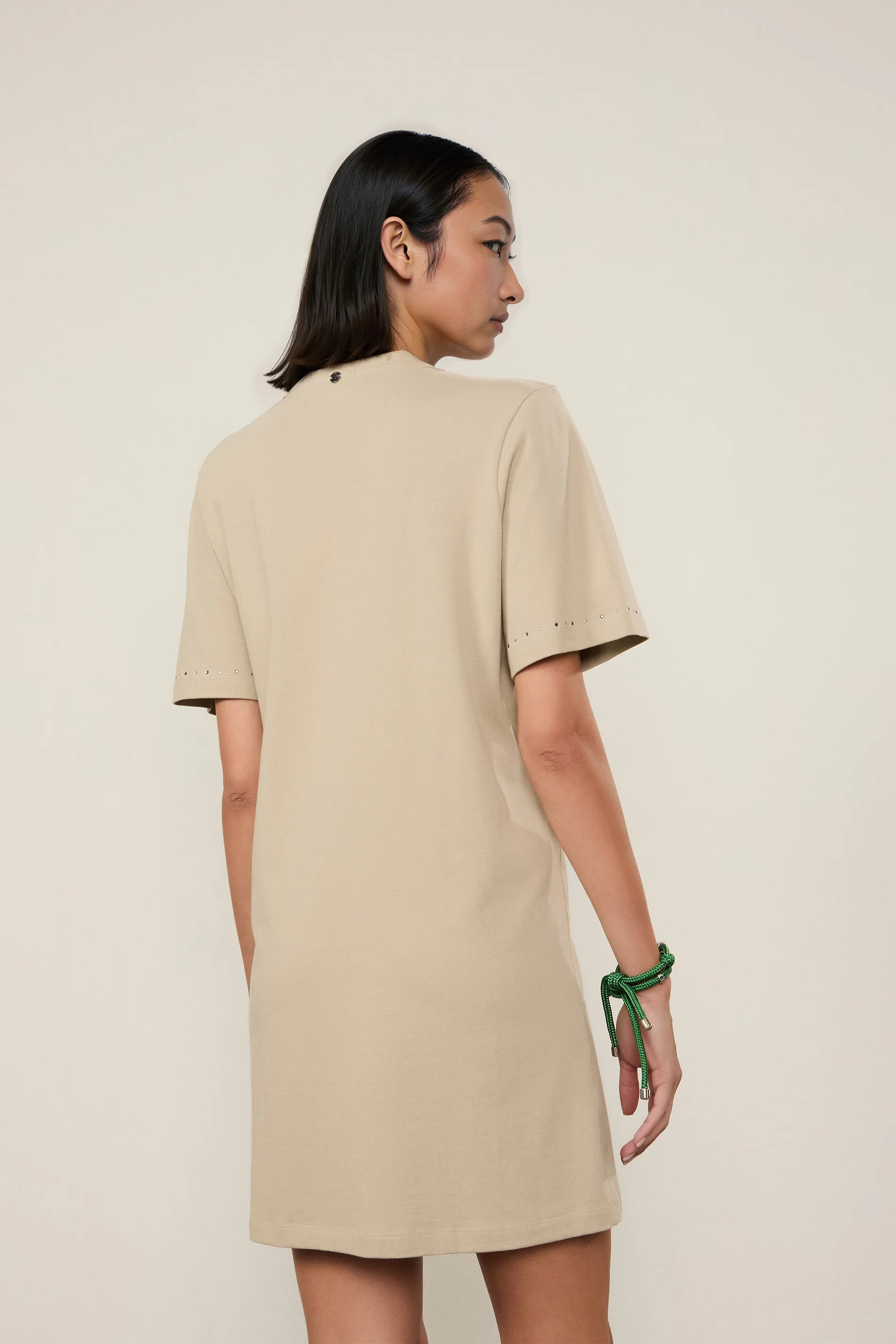 T-Shirt Dress Malha Brilho Gola — foto 3