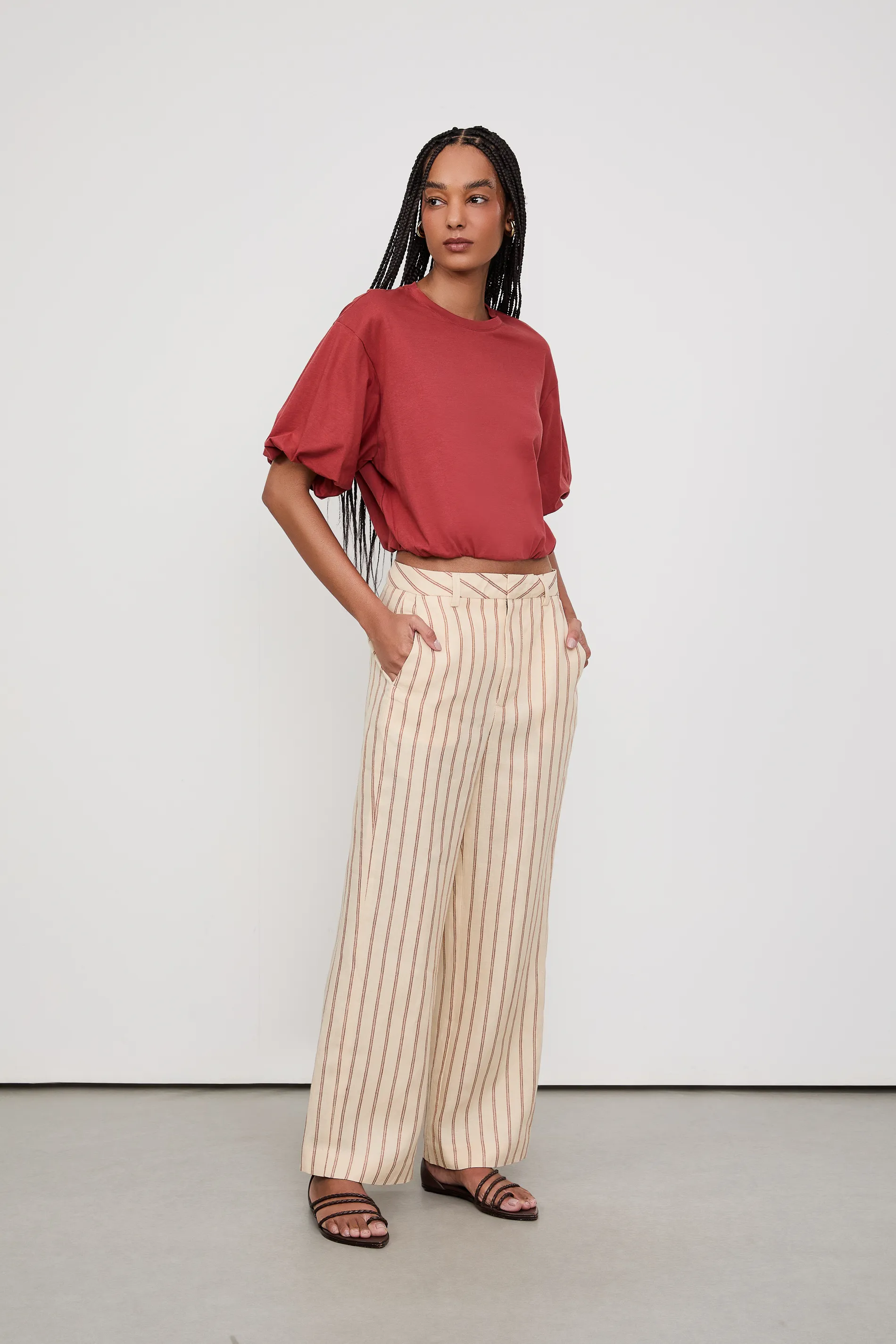 Blusa De Malha Cropped Manga Bufante — foto 2