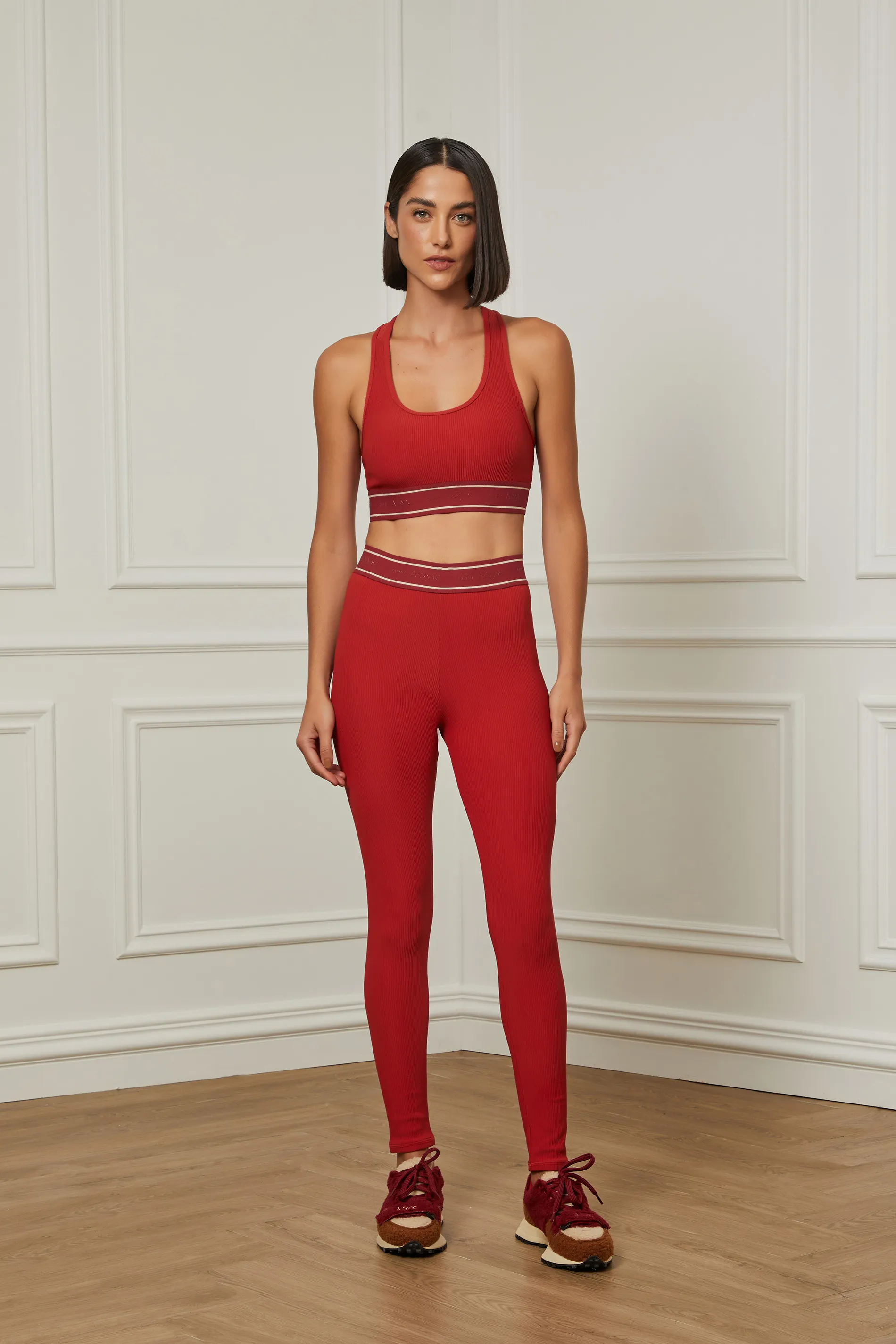 Top Elastic Textura Vermelho Terroso — foto 2