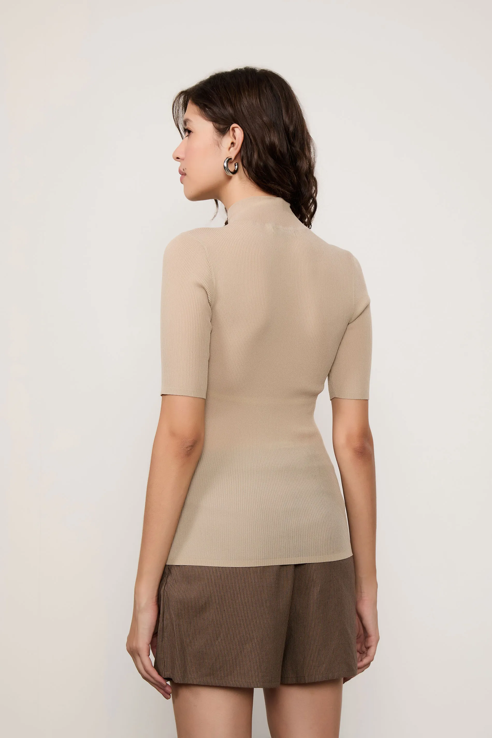 Blusa De Tricot Manga Média Com Transparência — foto 3