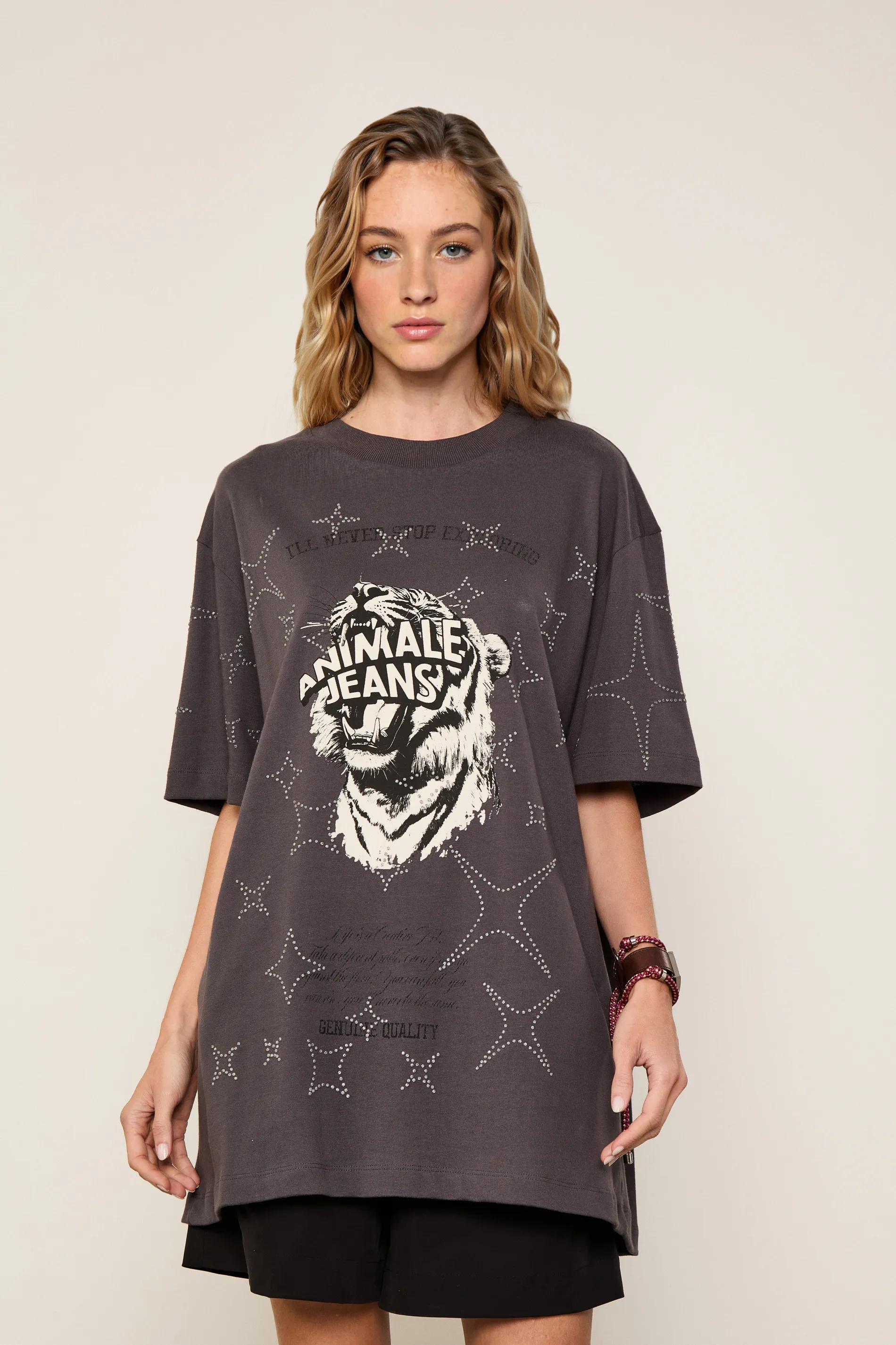 T-Shirt Malha Tigre Brilhod Over — foto 4