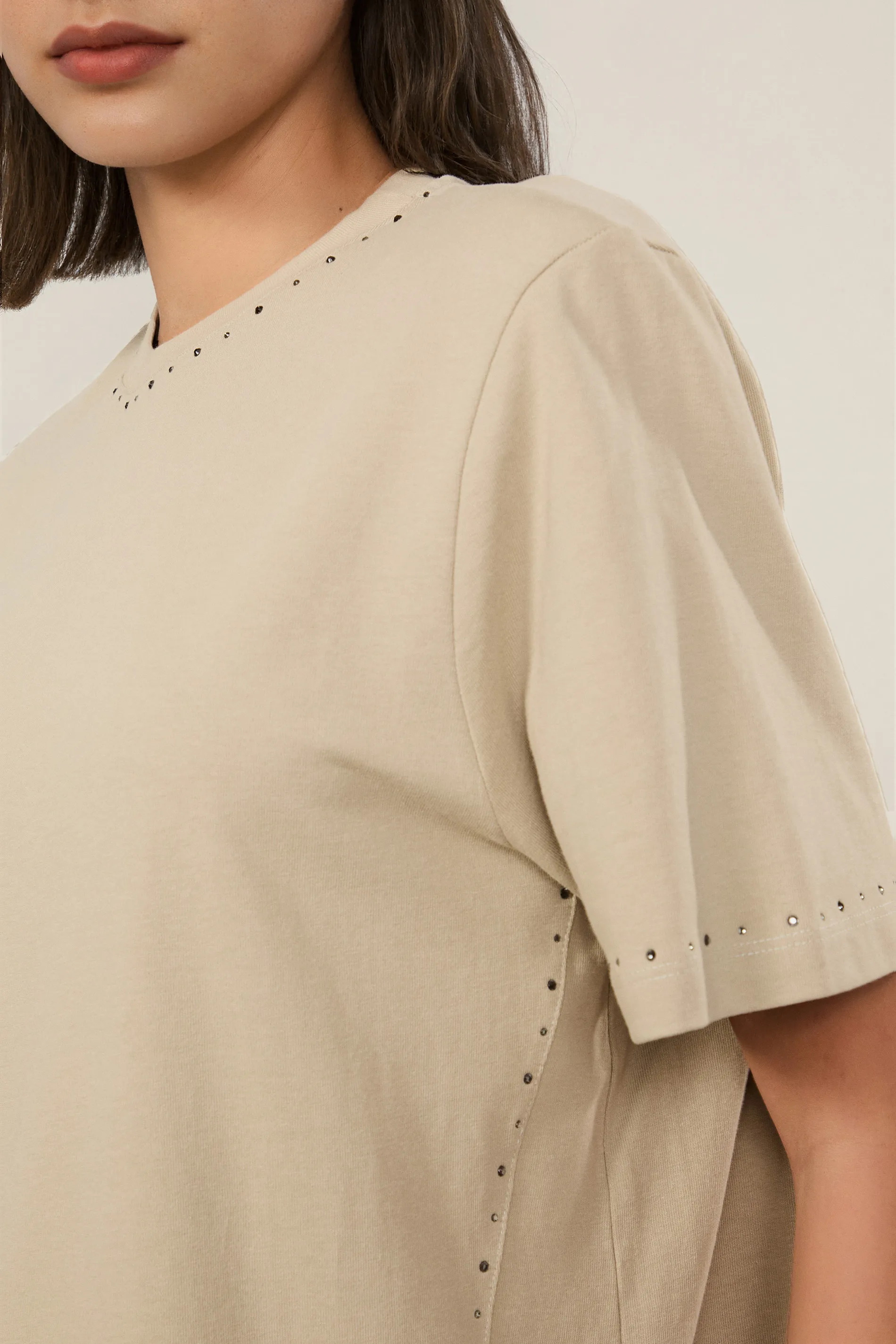 T-Shirt Dress Malha Brilho Gola — foto 4