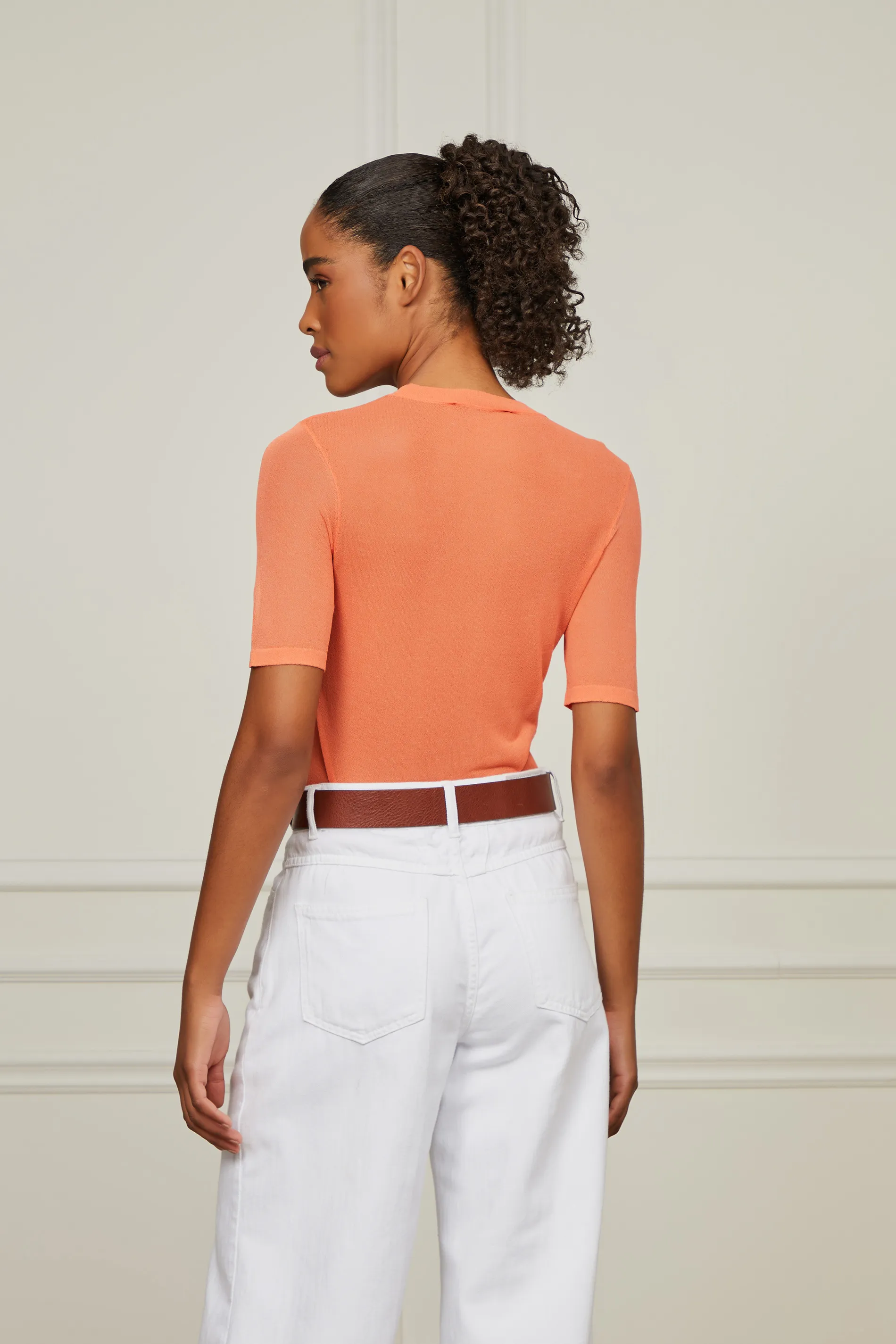 T-Shirt Segunda Pele De Tricot Coral — foto 3