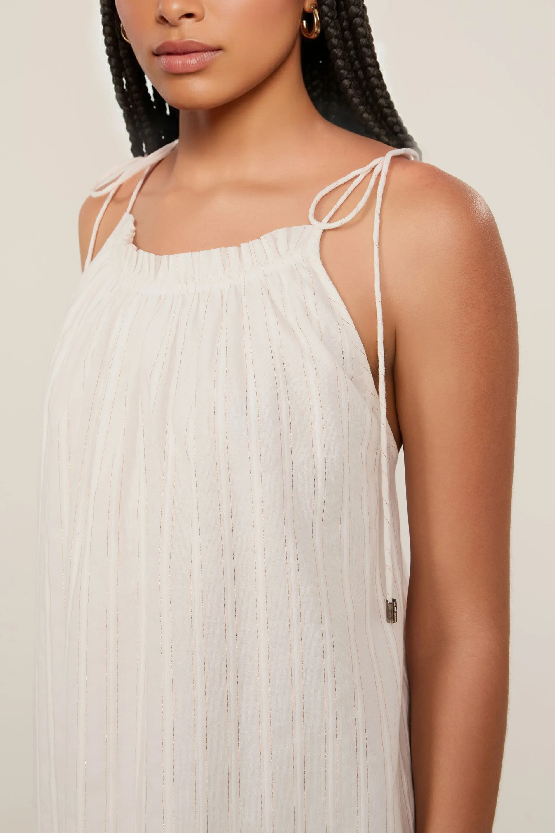 Vestido De Voil Com Lurex Longo — foto 2