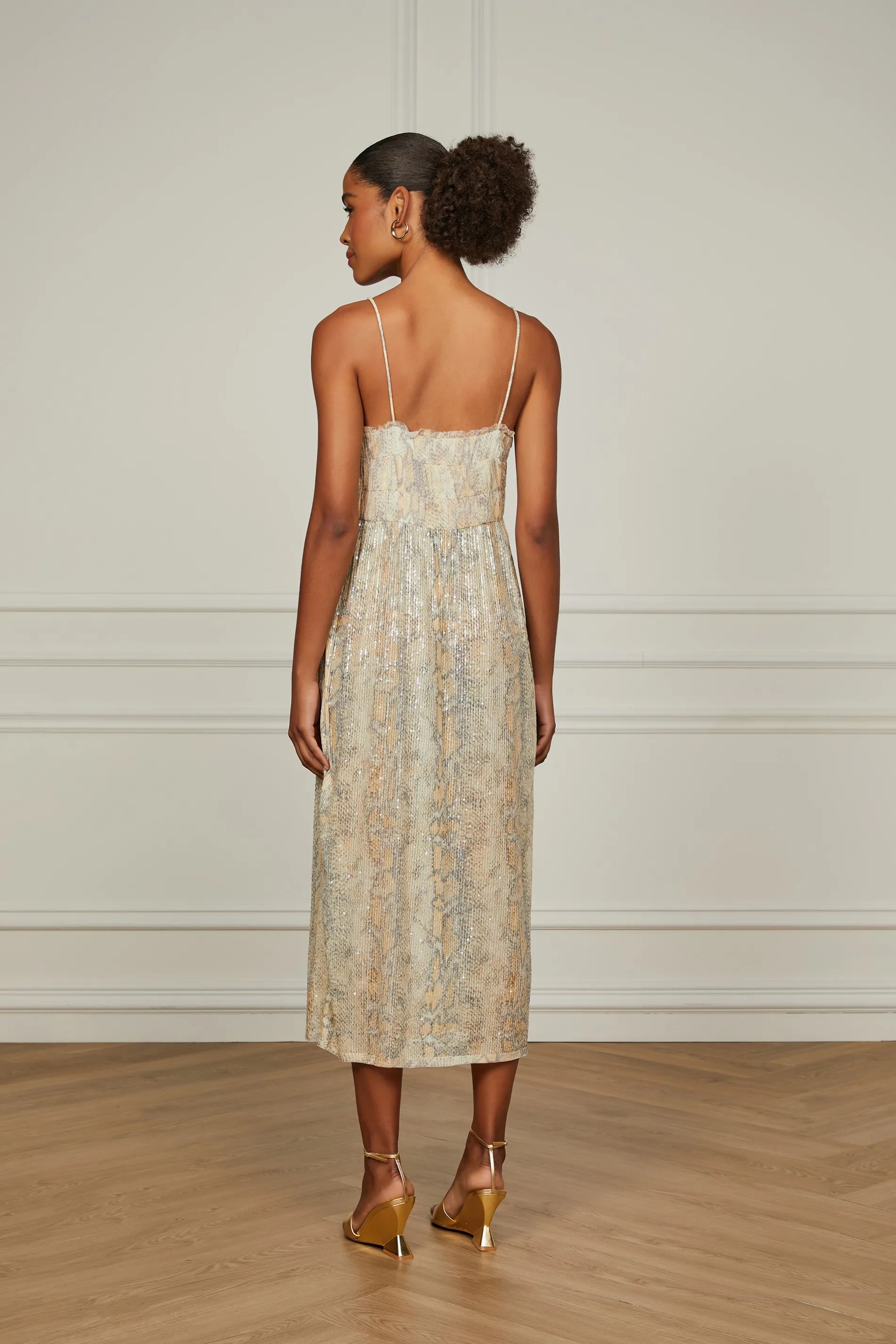 Vestido De Paetê Midi Estampa Cobra — foto 3