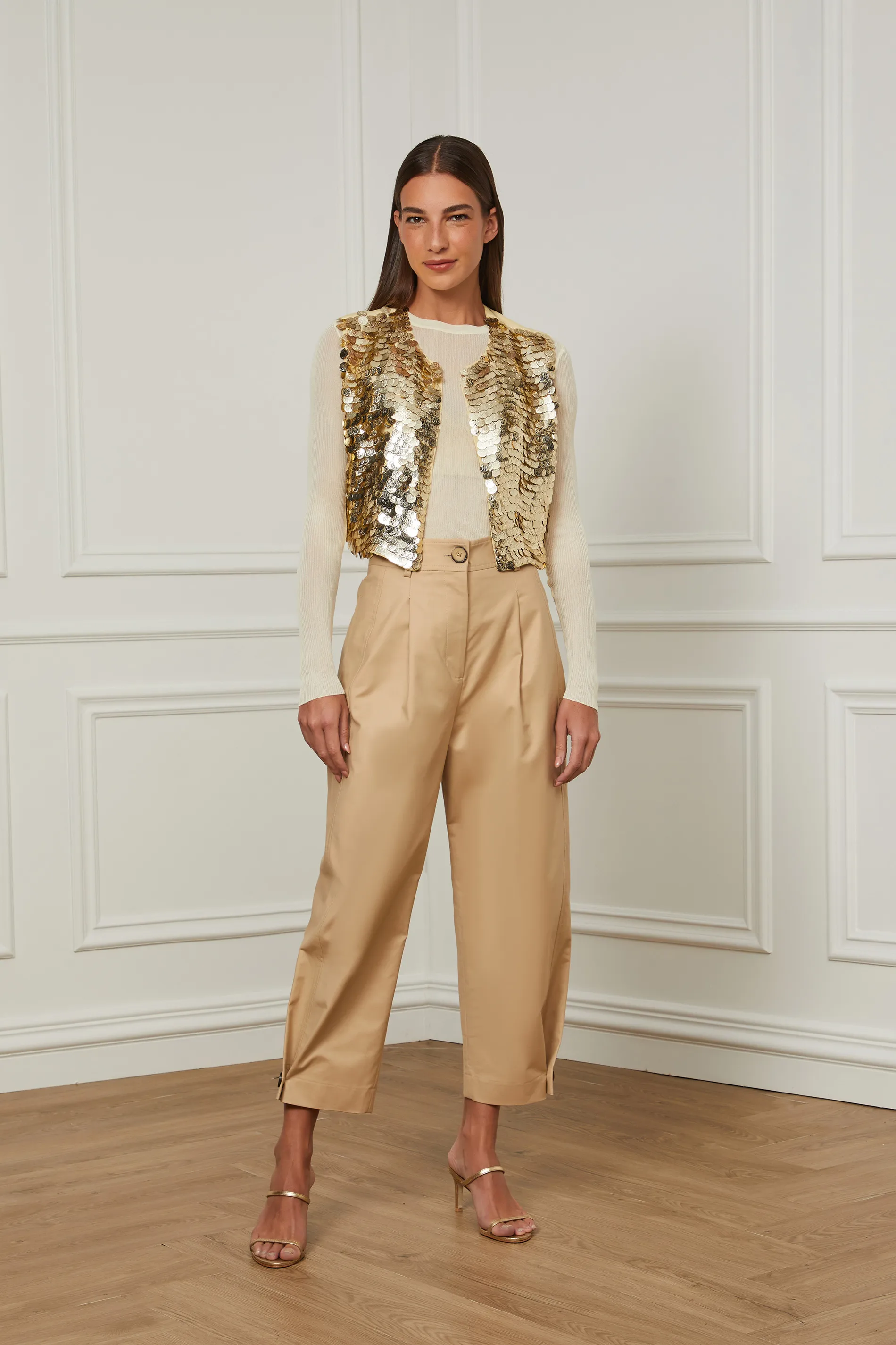 Colete Dourado Cropped Bordado — foto 2