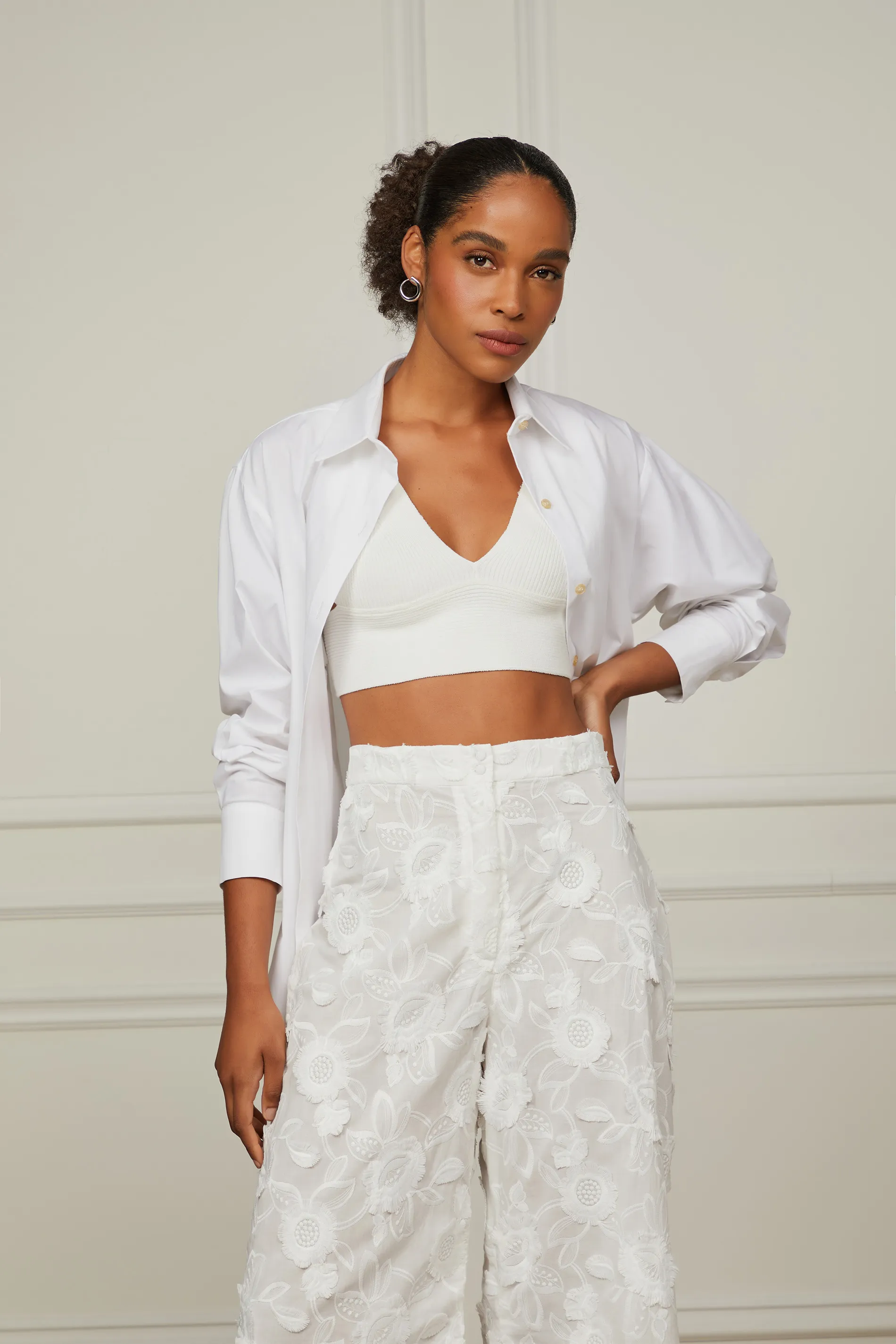 Top De Tricot Canelado Com Decote v