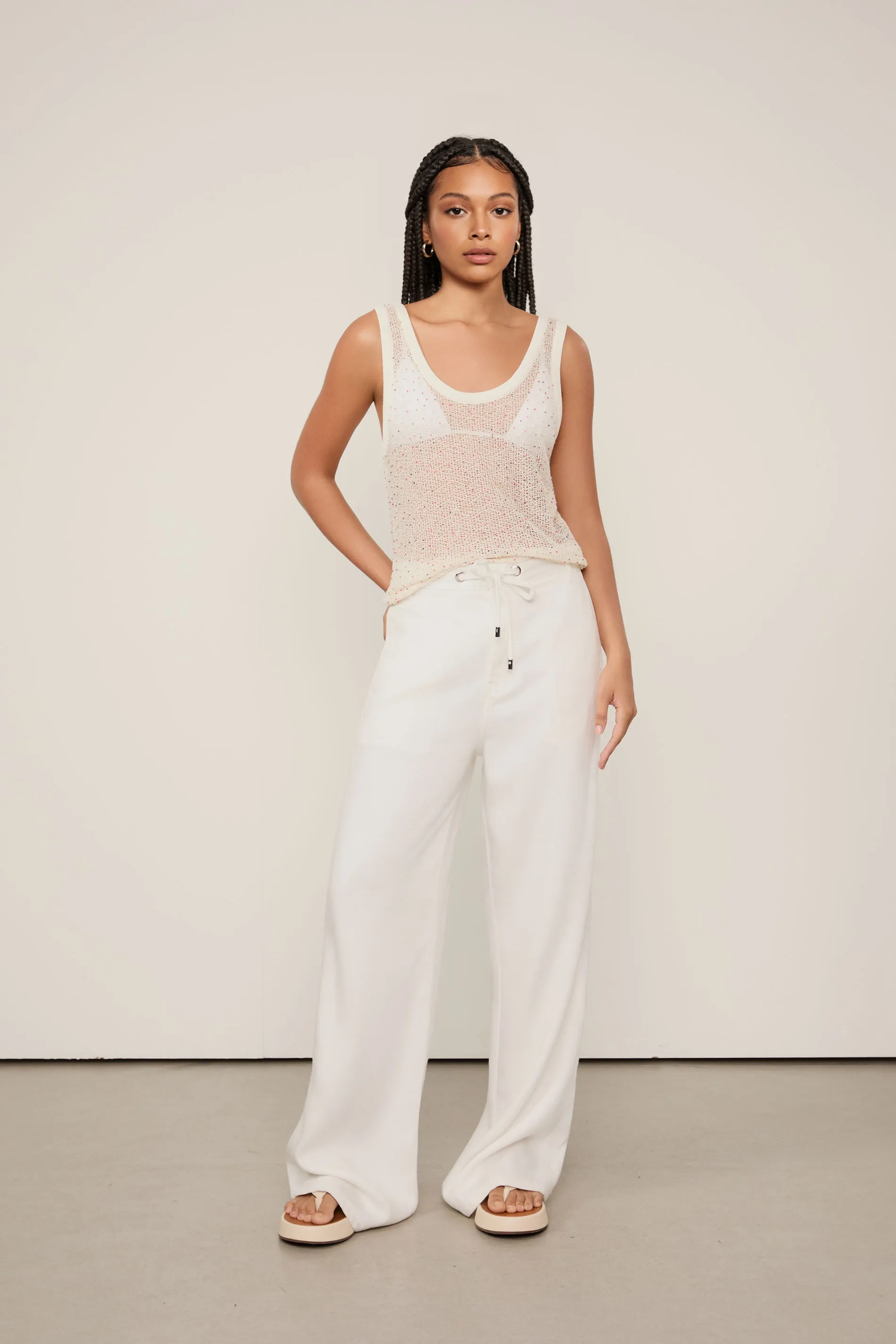 Regata De Tricot Com Micanga