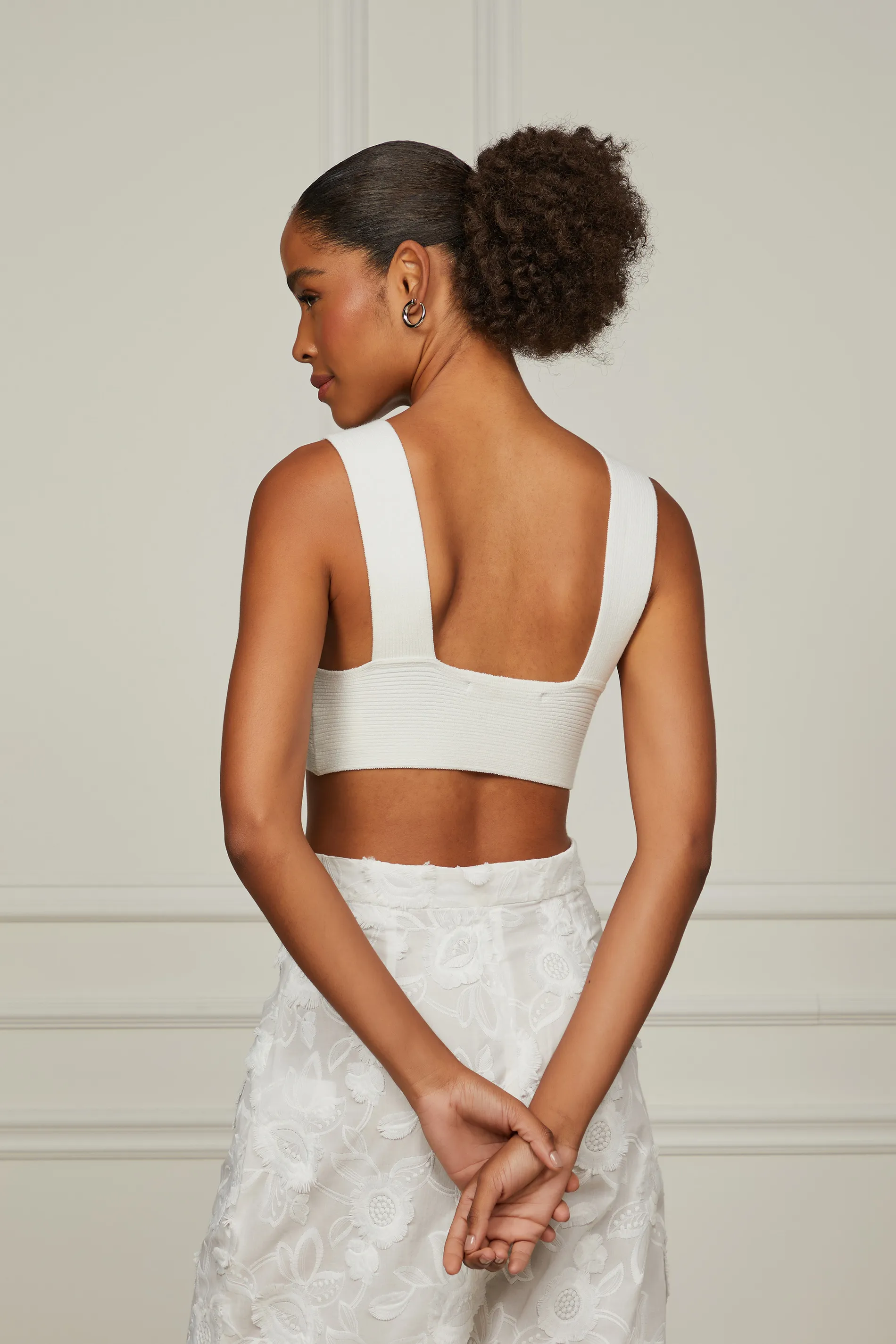 Top De Tricot Canelado Com Decote v — foto 4