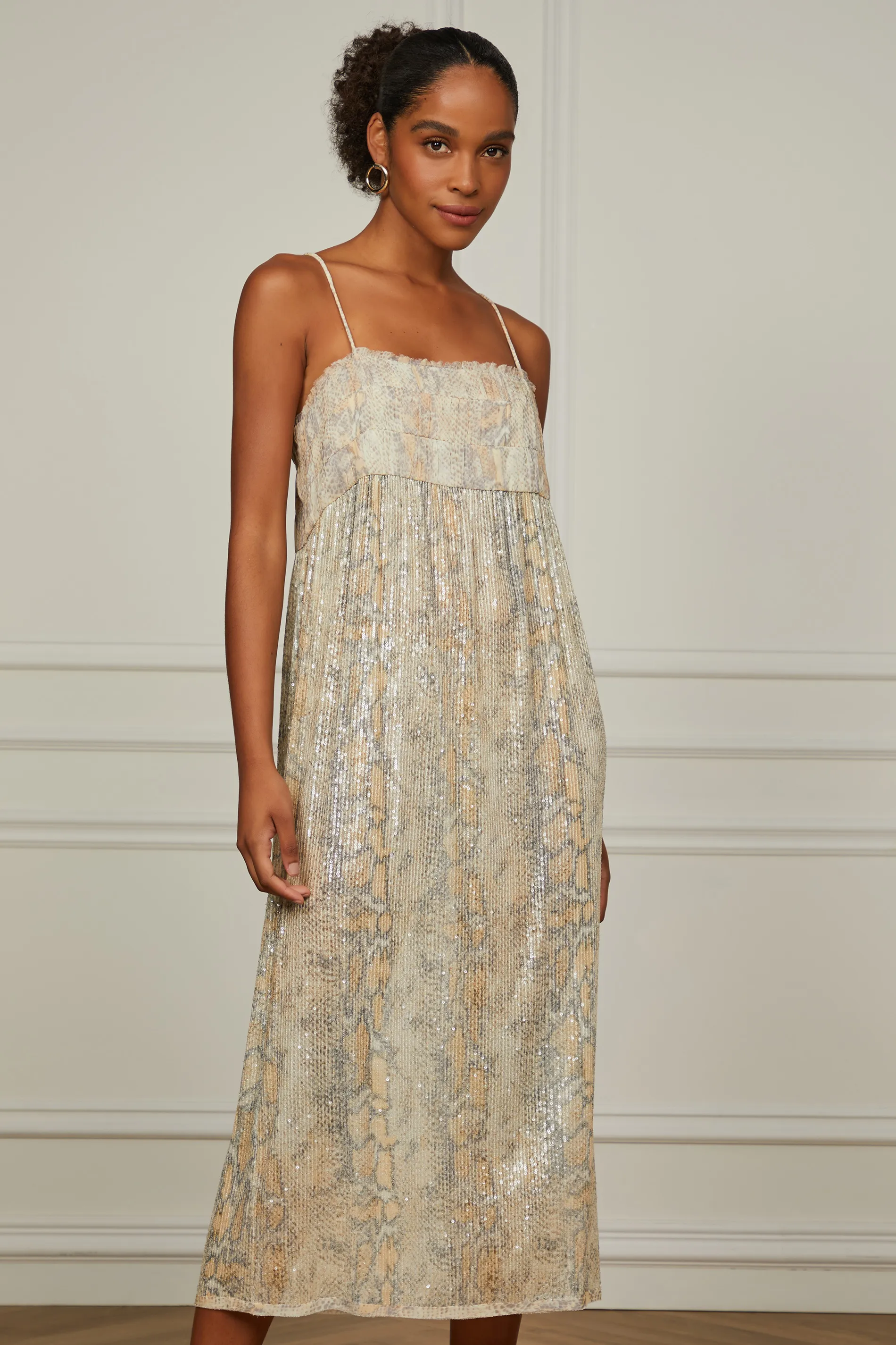 Vestido De Paetê Midi Estampa Cobra — foto 4
