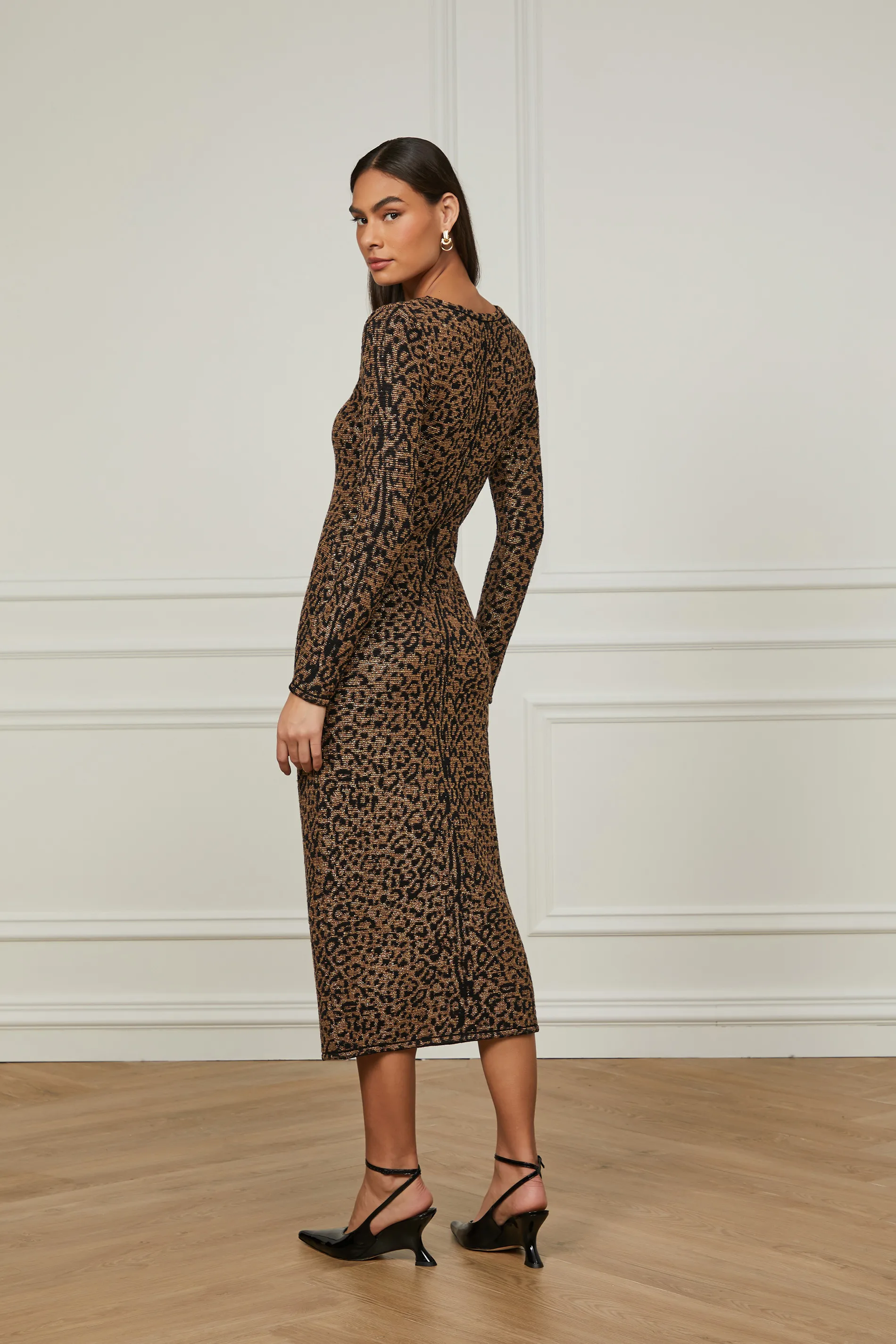Vestido Ml Mixed Lurex Onça Dourado — foto 3