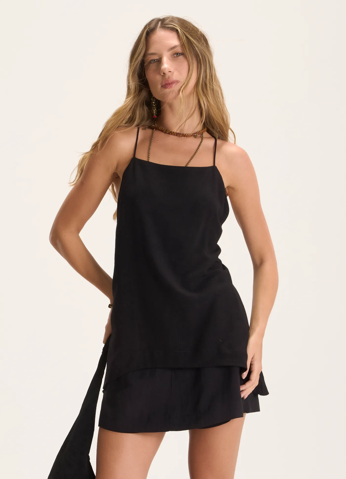 Blusa alcinha viscose textura