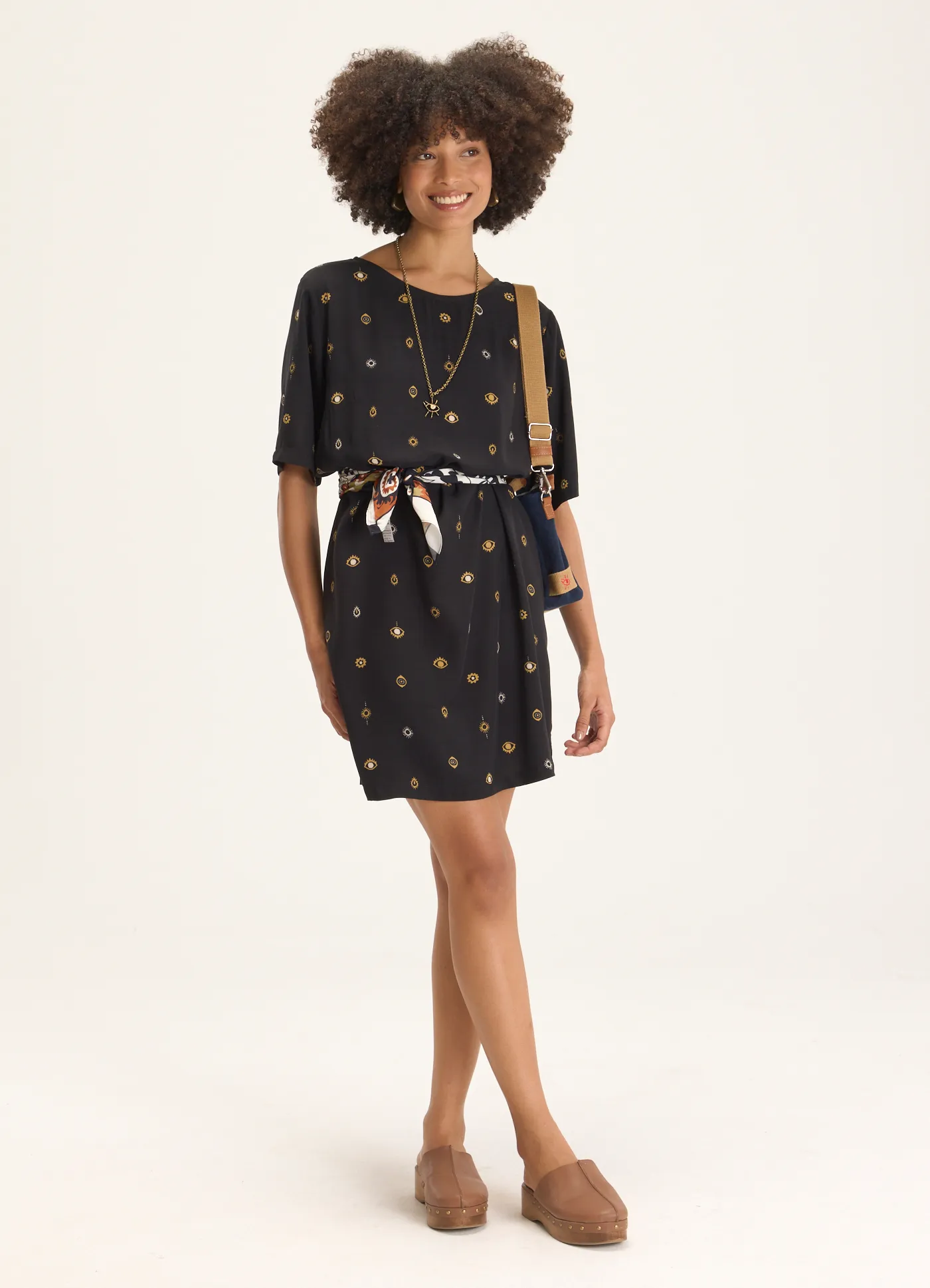 Vestido t-shirt dress estampado visão