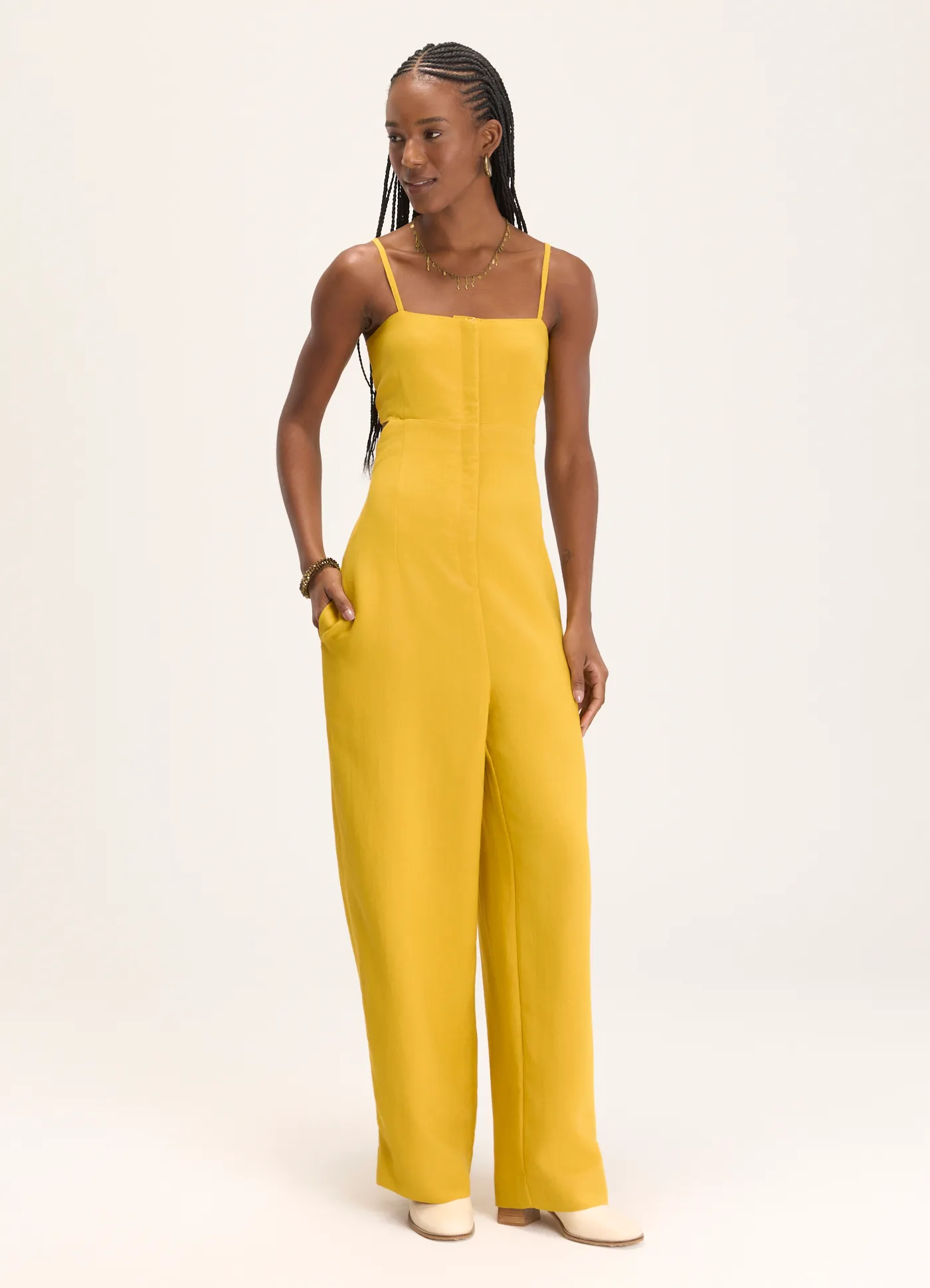 Macacao viscose epifania amarelo