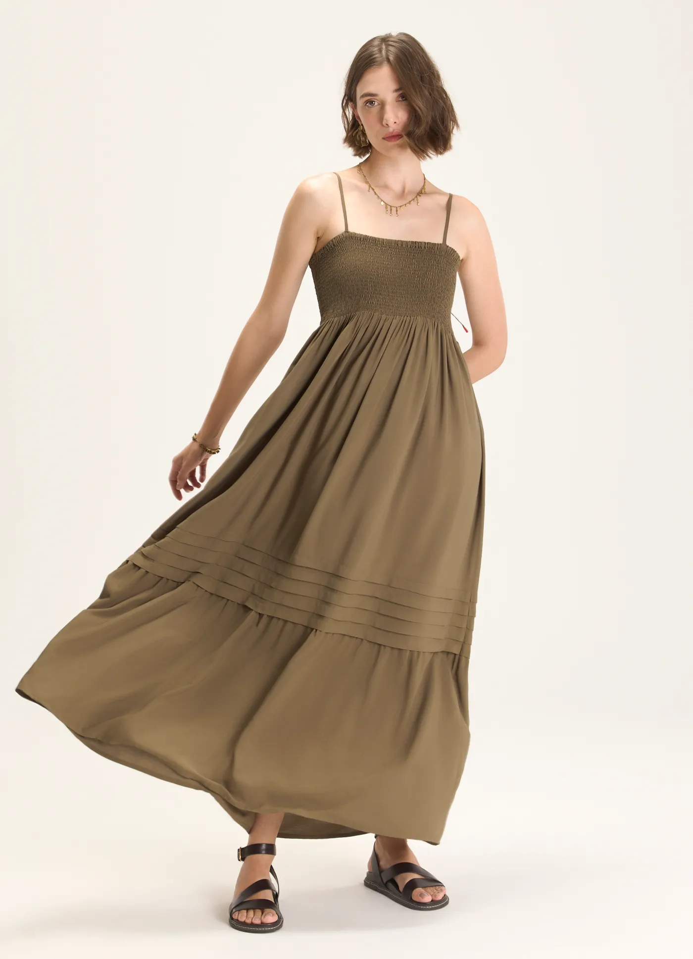 Vestido alcinha viscose sonhos verde
