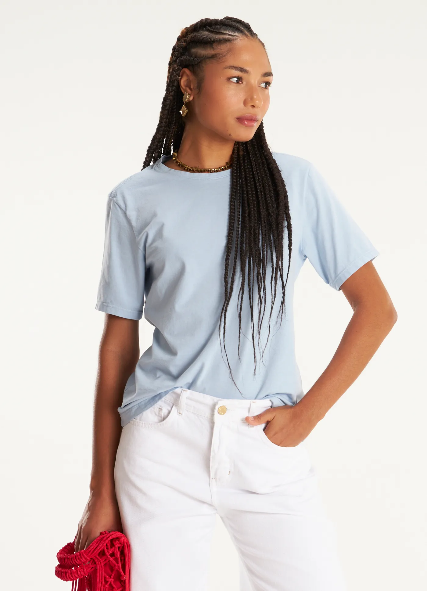 Blusa algodão classic azul
