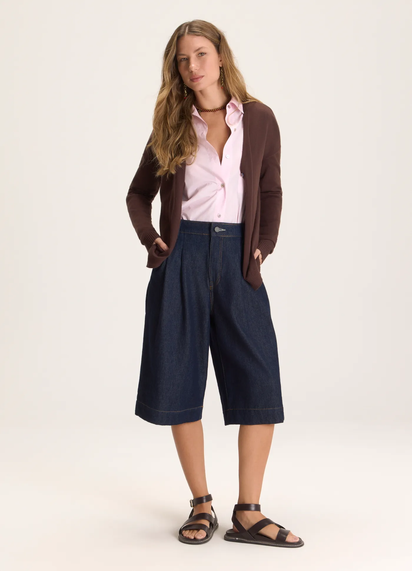 Cardigan tricô cinema marrom