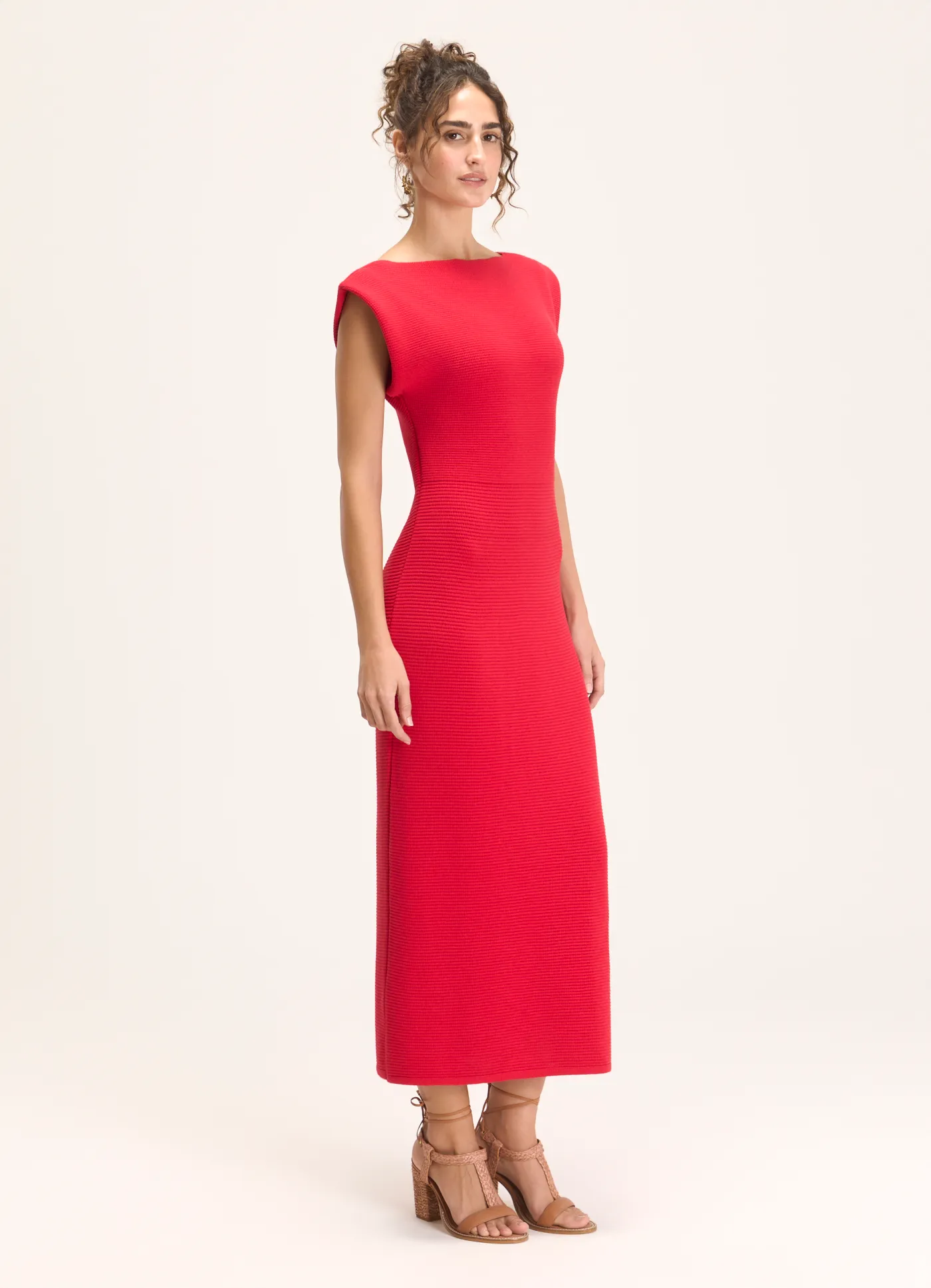 Vestido tricô decote costas lab vermelho