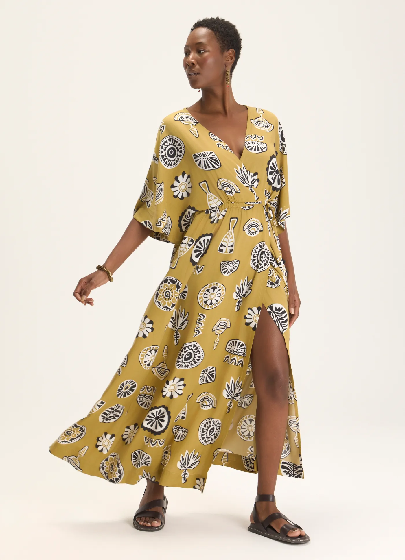 Vestido cachecour estampado ancestral