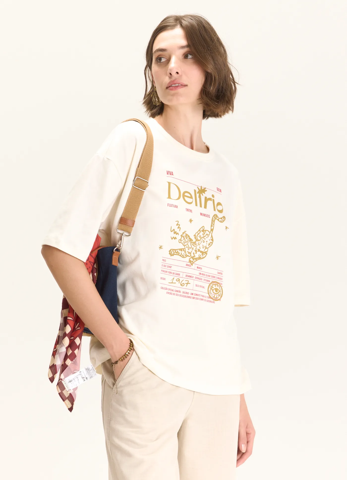 T-shirt maxi selvagem off white