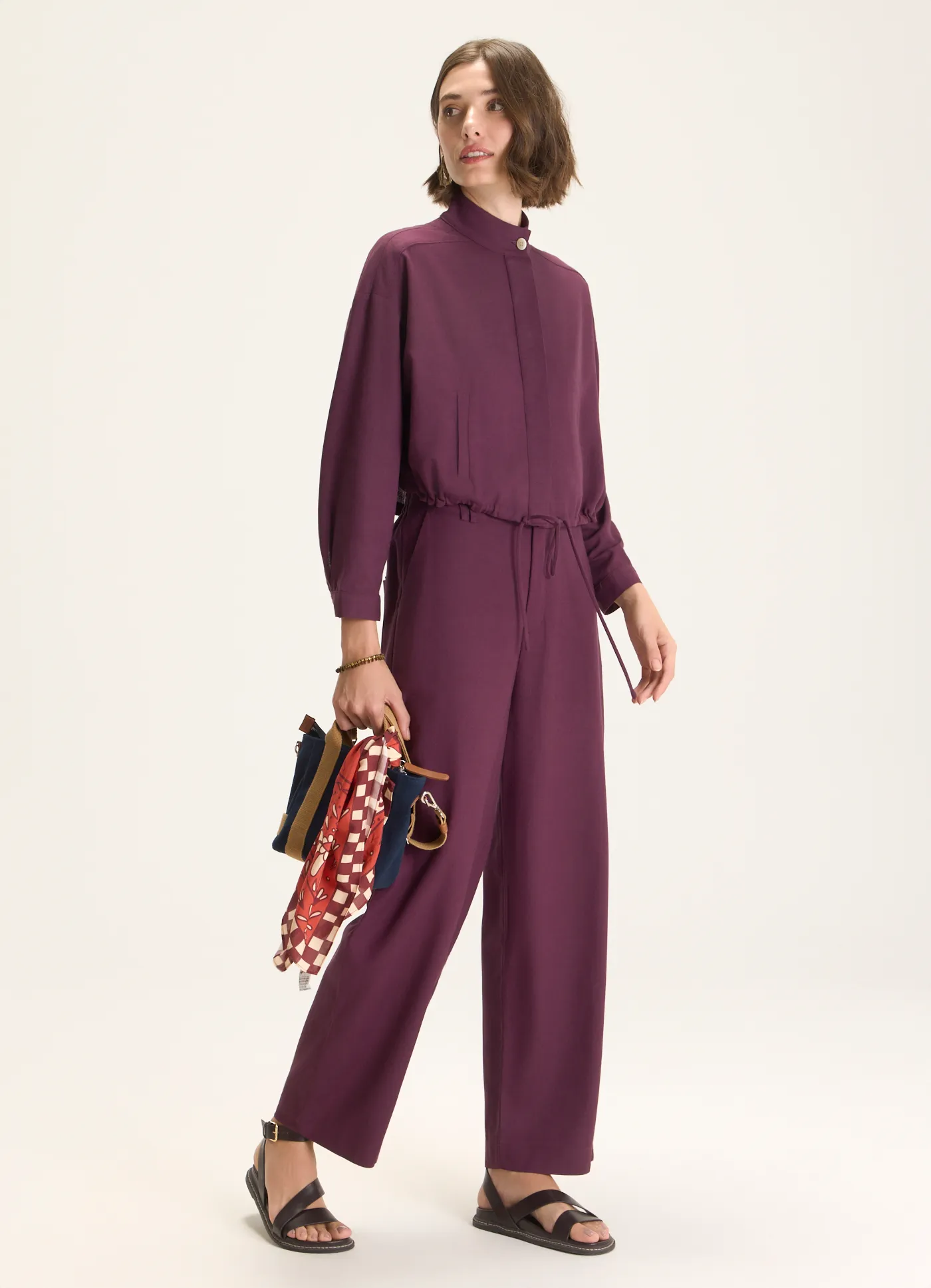 Calça linho liberdade roxo