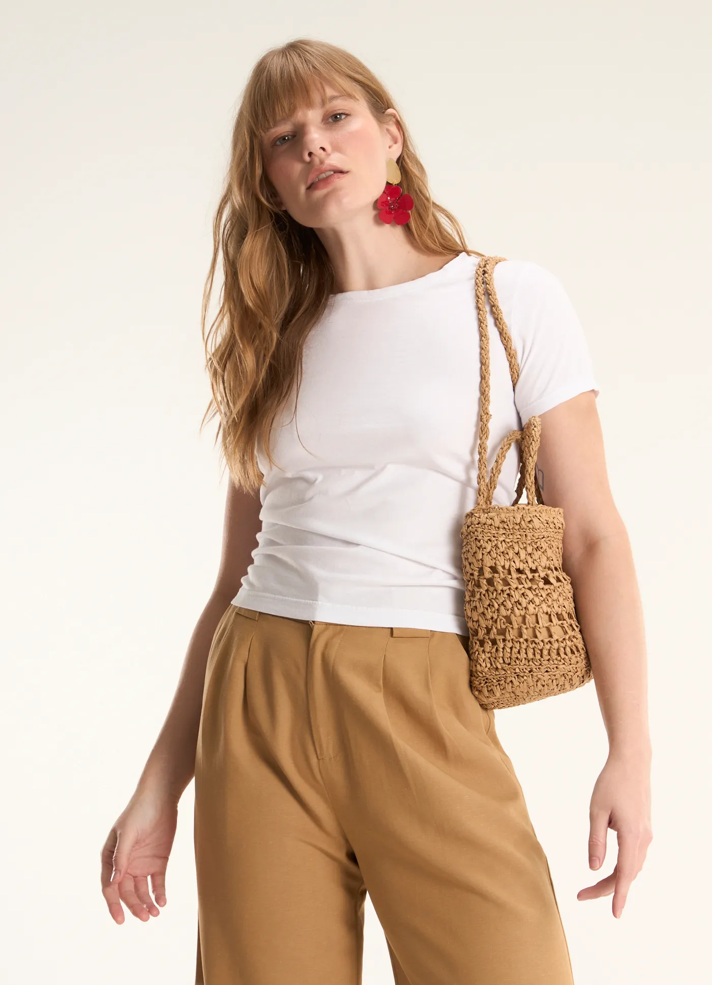 Blusa básica algodão babylook off white