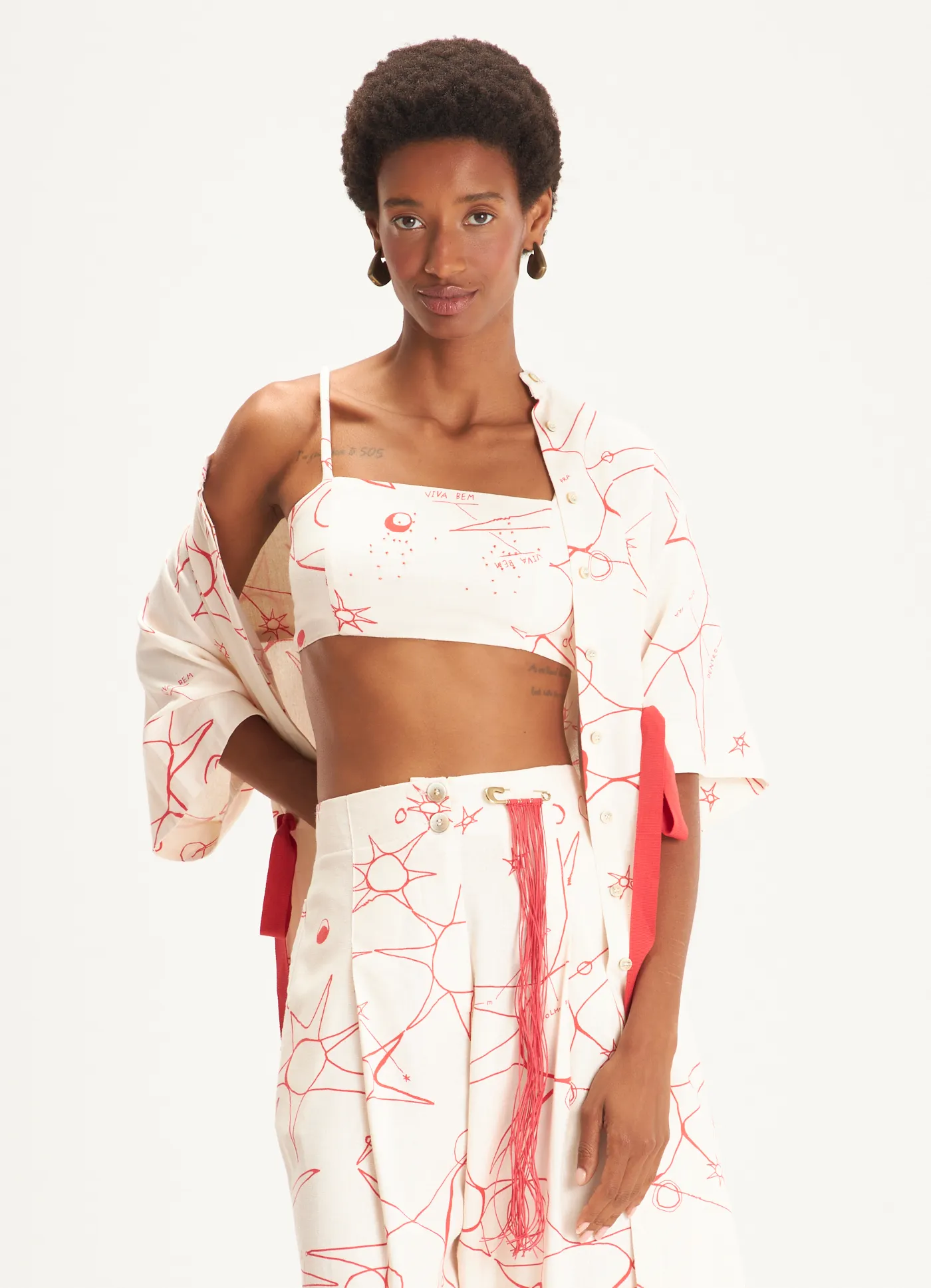 Top linho estampado utopia lab