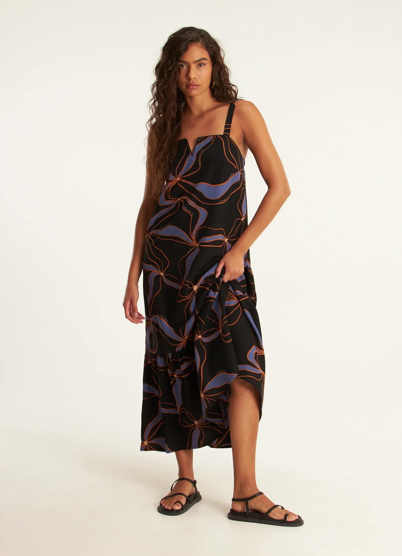 Vestido alça estampado pulse