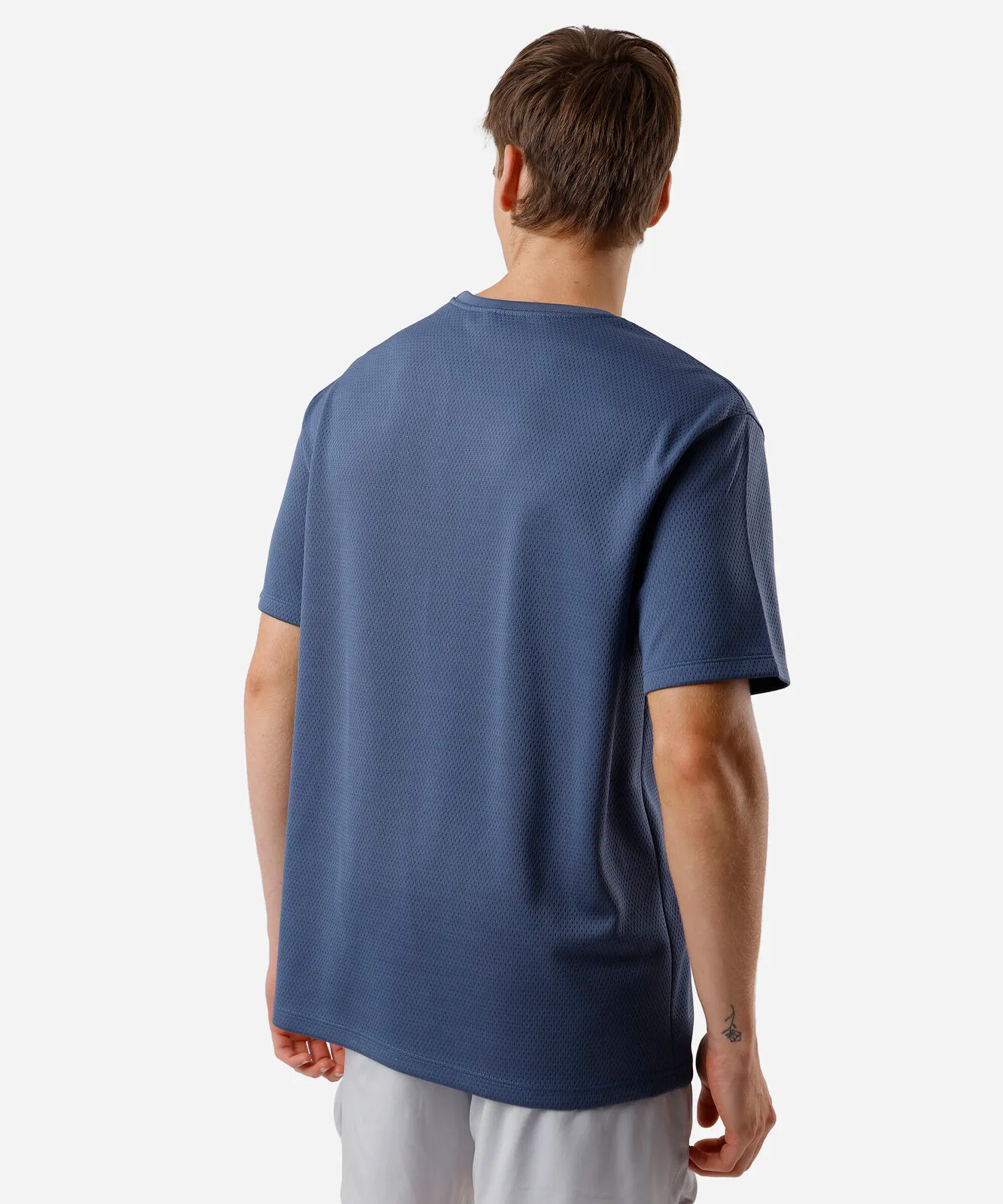 camiseta esportiva masculina texturizada azul — foto 2