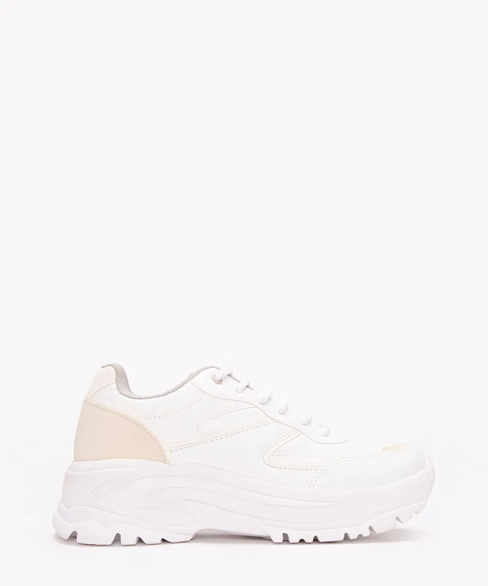 tênis chunky com recortes branco