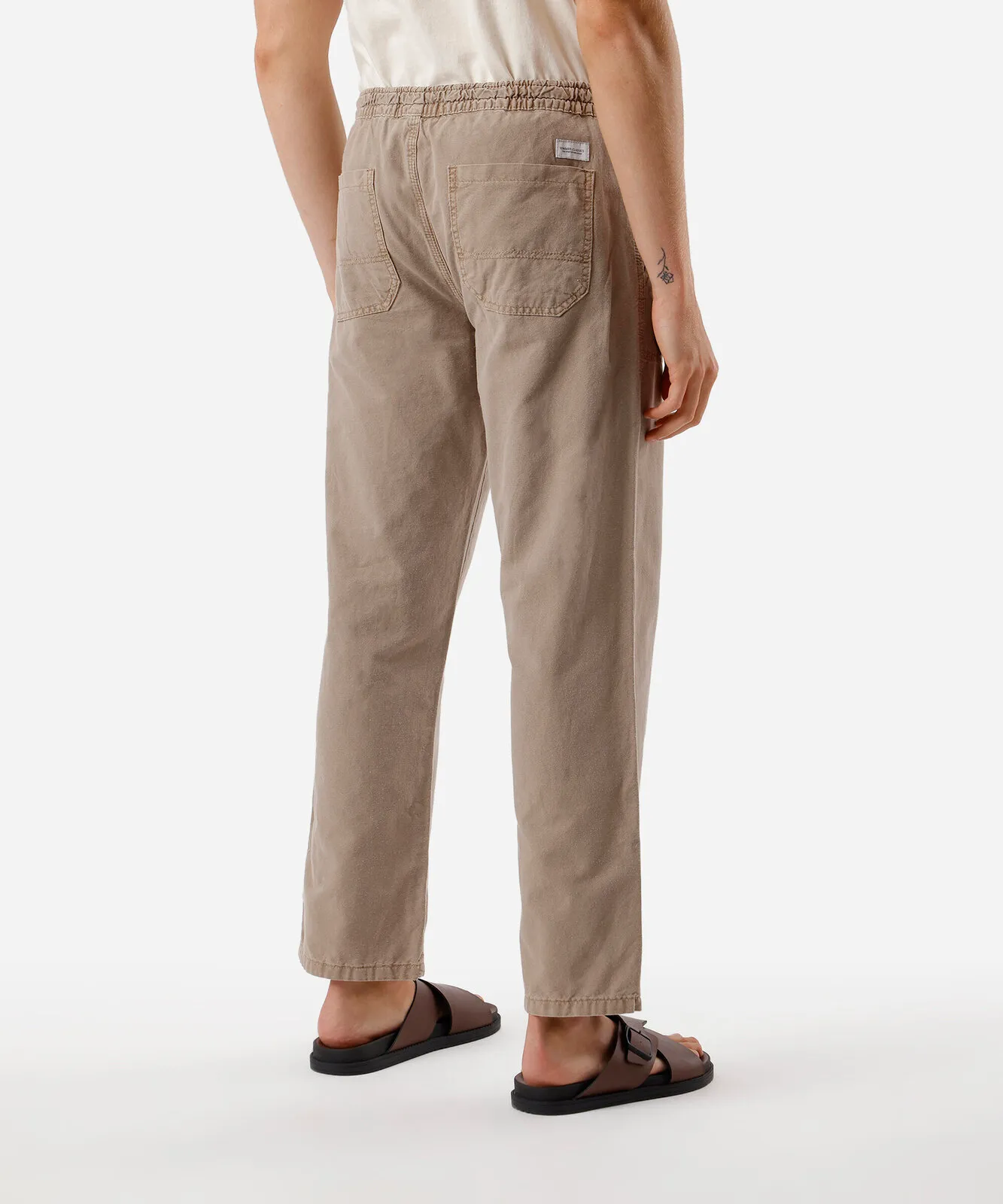 calça jogger masculina de sarja estonada bege — foto 2