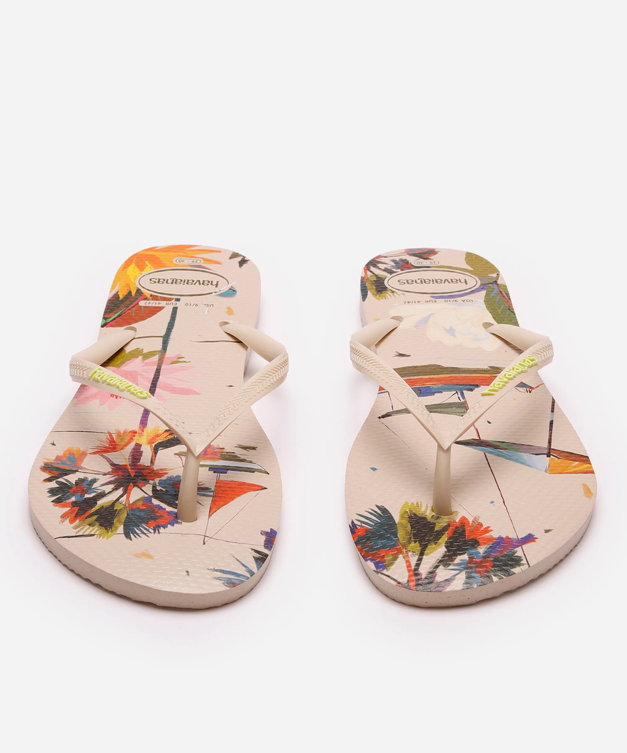 chinelo havaianas slim summer bliss floral bege — foto 2
