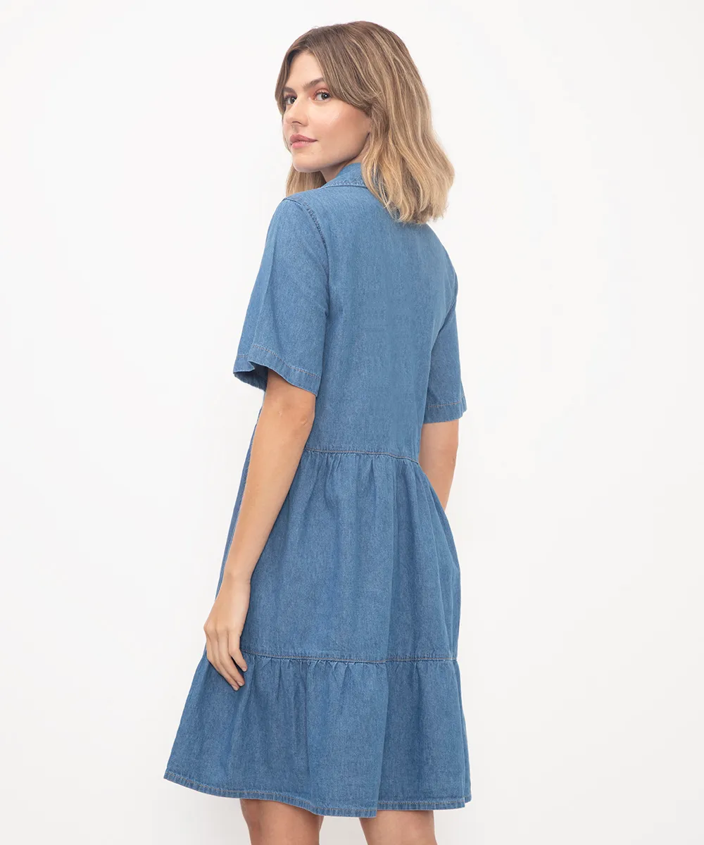 vestido jeans curto azul — foto 2