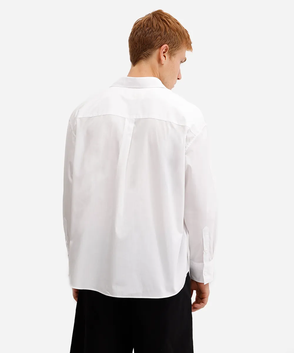 camisa oversized masculina de algodão manga longa off white — foto 2