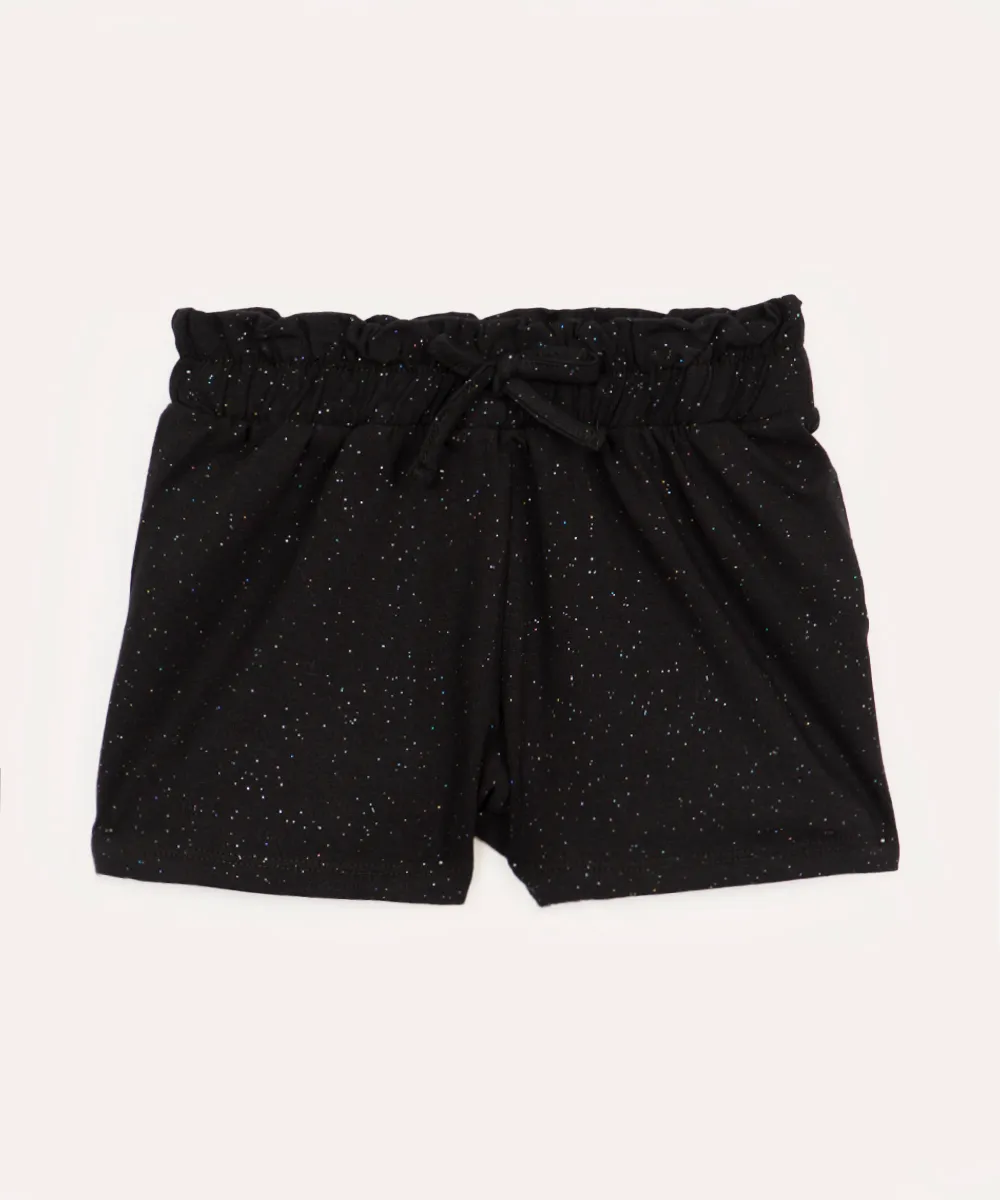 short infantil clochard glitter preto — foto 2