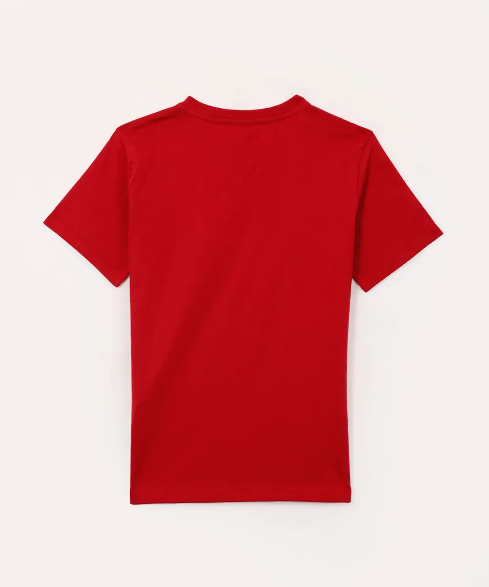 camiseta de algodão infantil enaldinho vermelho — foto 3
