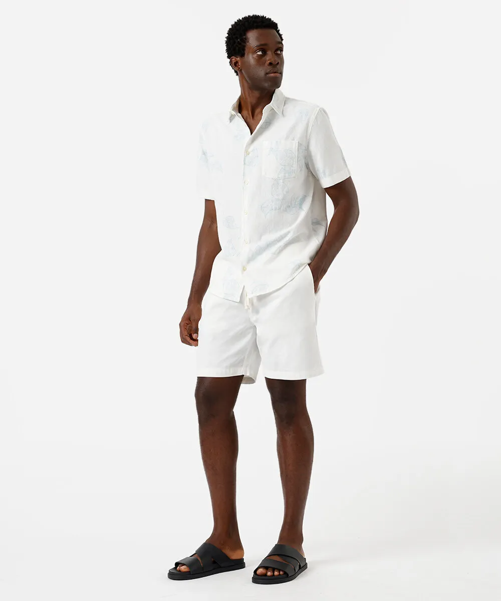 camisa masculina de algodão com bolso folhagens colorida — foto 3