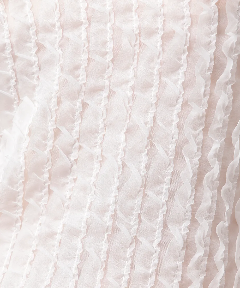 blusa feminina manga bufante com babados mindset off white — foto 5
