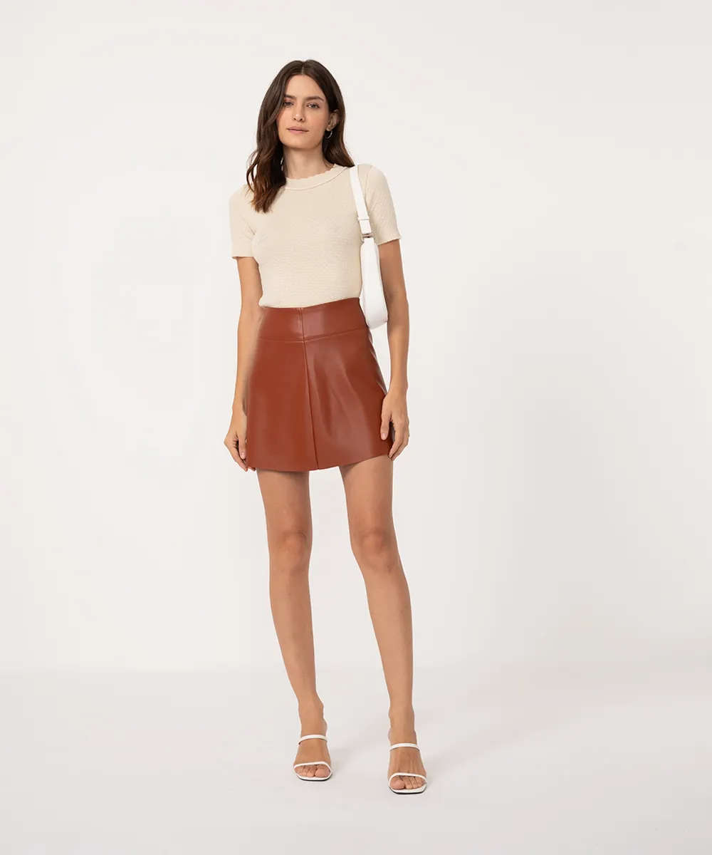 blusa de tricot manga curta areia — foto 3