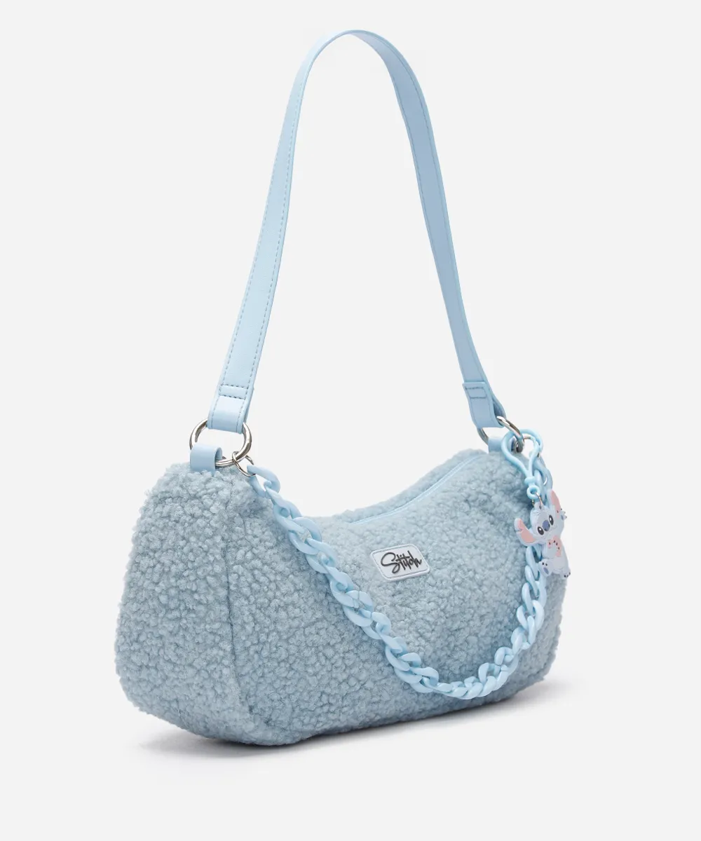 bolsa baguete com corrente stitch azul — foto 2