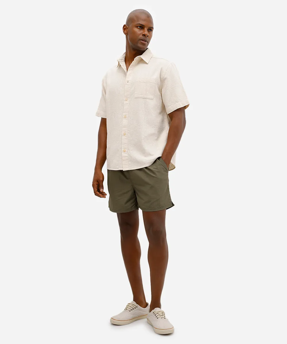 camisa masculina de algodão texturizada off white — foto 3