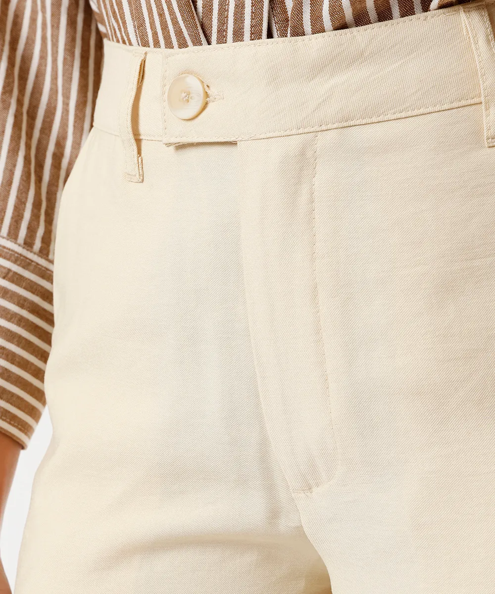 calça de alfaiataria feminina com viscose amarela — foto 4