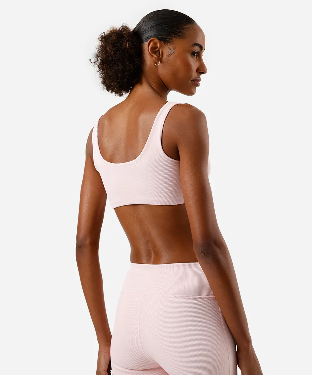 top feminino esportivo canelado rosa — foto 2