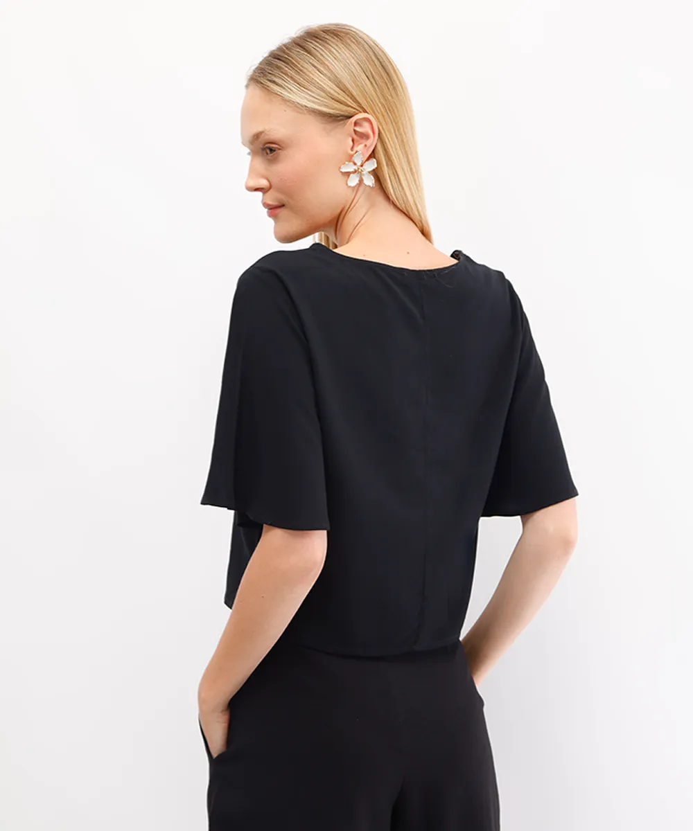 blusa feminina de viscose preta — foto 2