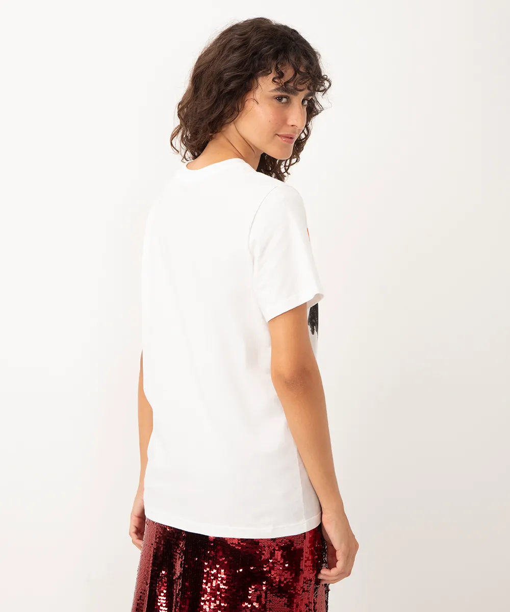 camiseta de algodão the marvels manga curta off white — foto 4