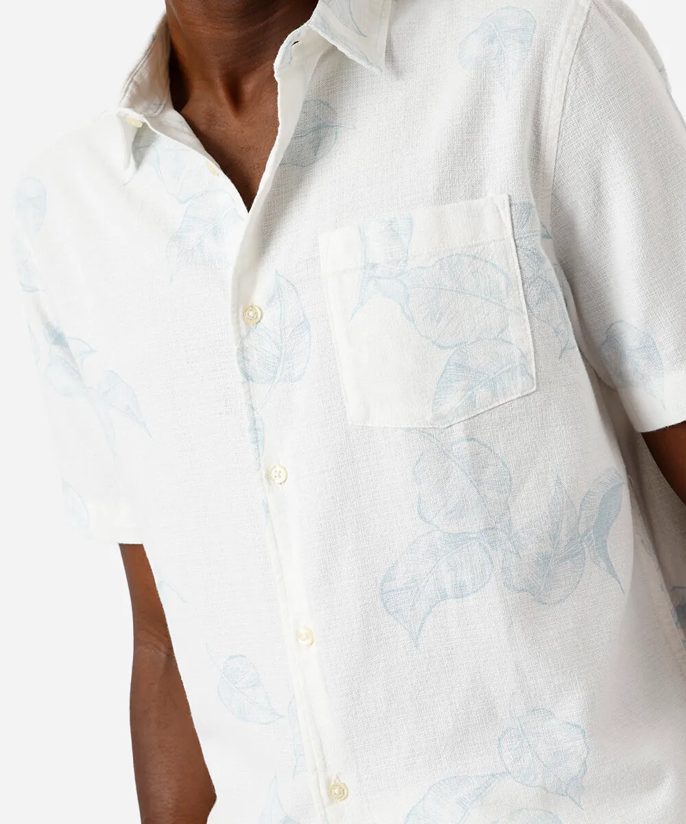 camisa masculina de algodão com bolso folhagens colorida — foto 4