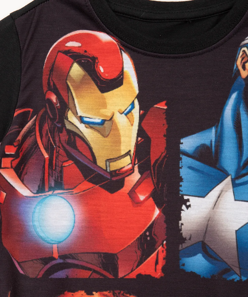 camiseta infantil manga curta os vingadores preta — foto 4