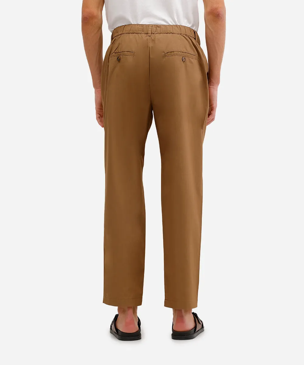 calça jogger masculina de sarja cós elástico marrom — foto 2