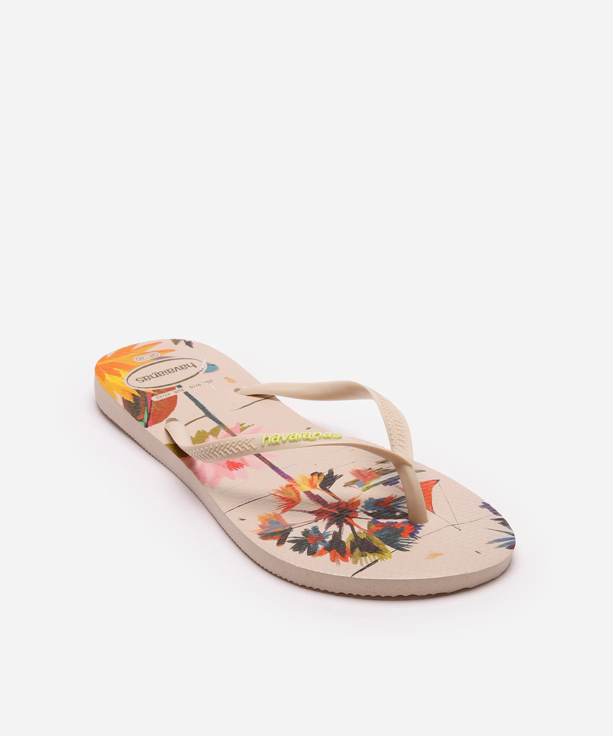 chinelo havaianas slim summer bliss floral bege — foto 3
